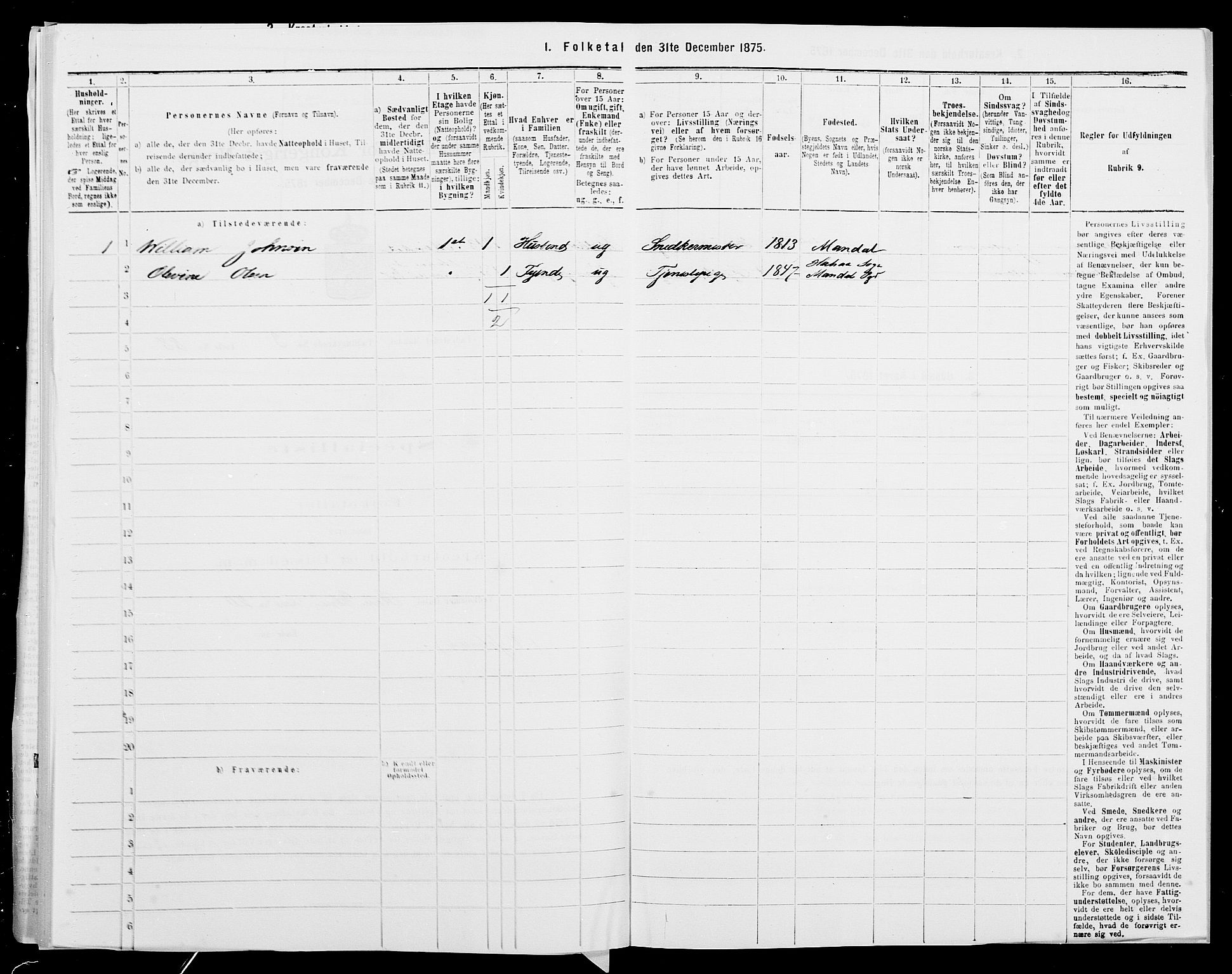 SAK, 1875 census for 1002B Mandal/Mandal, 1875, p. 199
