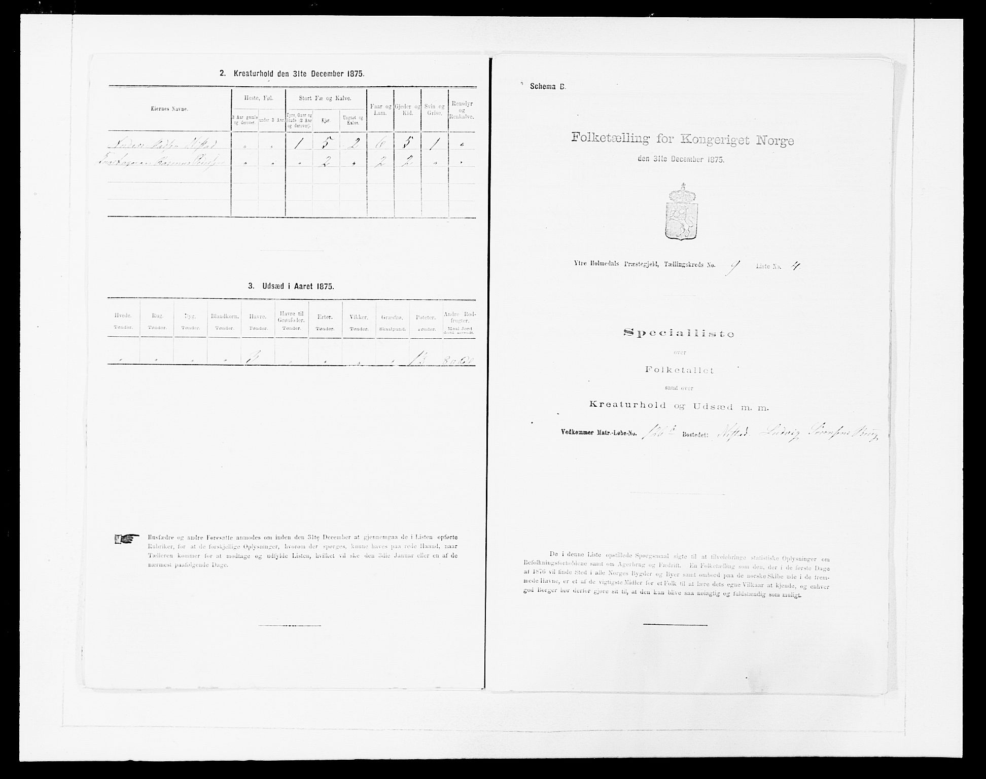 SAB, 1875 census for 1429P Ytre Holmedal, 1875, p. 556