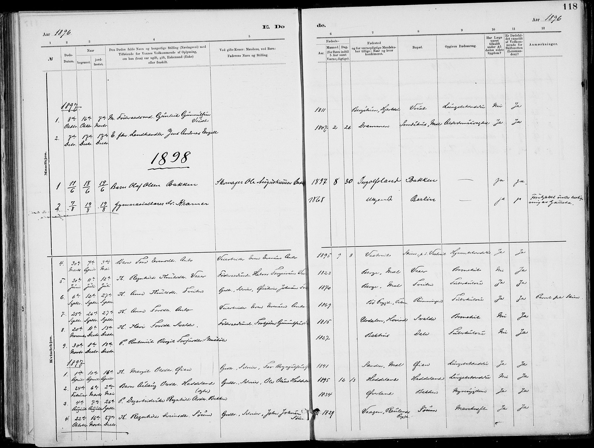 Rjukan kirkebøker, SAKO/A-294/F/Fa/L0001: Parish register (official) no. 1, 1878-1912, p. 118