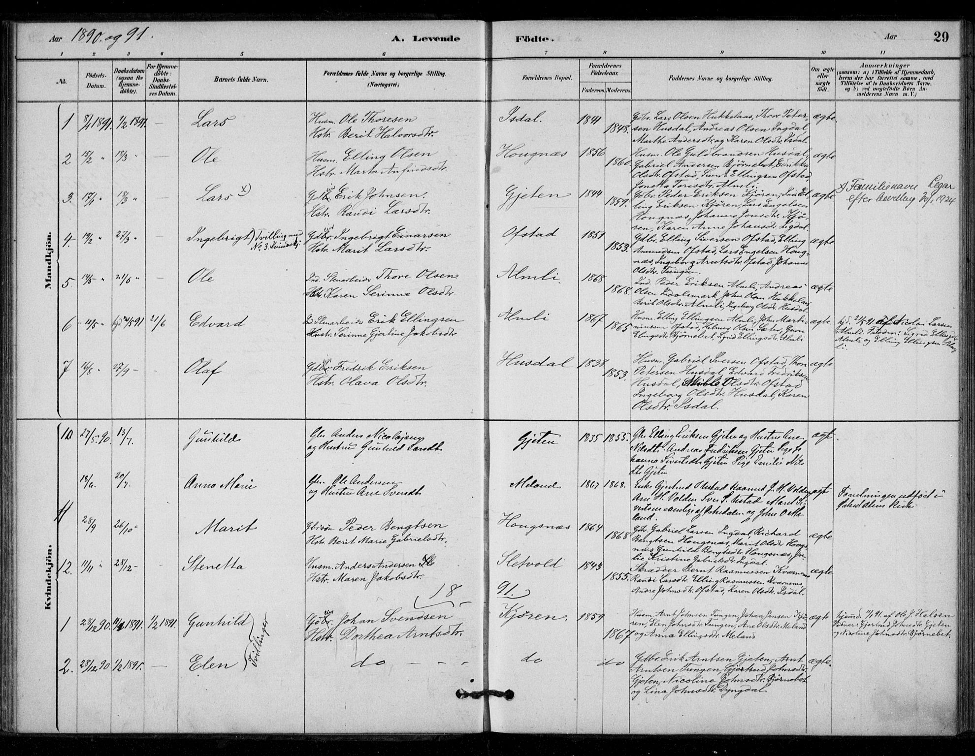 Ministerialprotokoller, klokkerbøker og fødselsregistre - Sør-Trøndelag, AV/SAT-A-1456/670/L0836: Parish register (official) no. 670A01, 1879-1904, p. 29