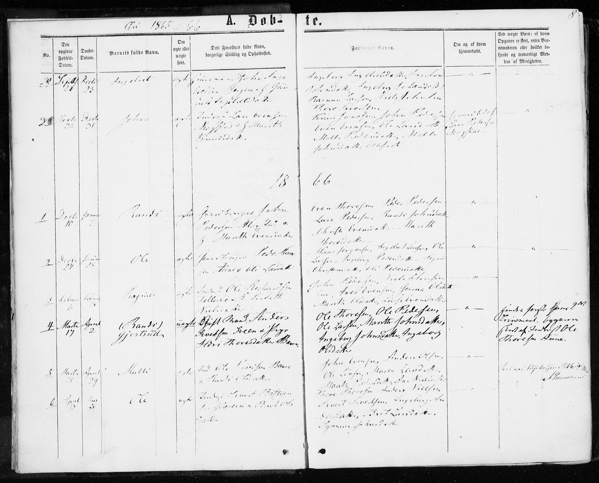 Ministerialprotokoller, klokkerbøker og fødselsregistre - Møre og Romsdal, SAT/A-1454/595/L1045: Parish register (official) no. 595A07, 1863-1873, p. 8