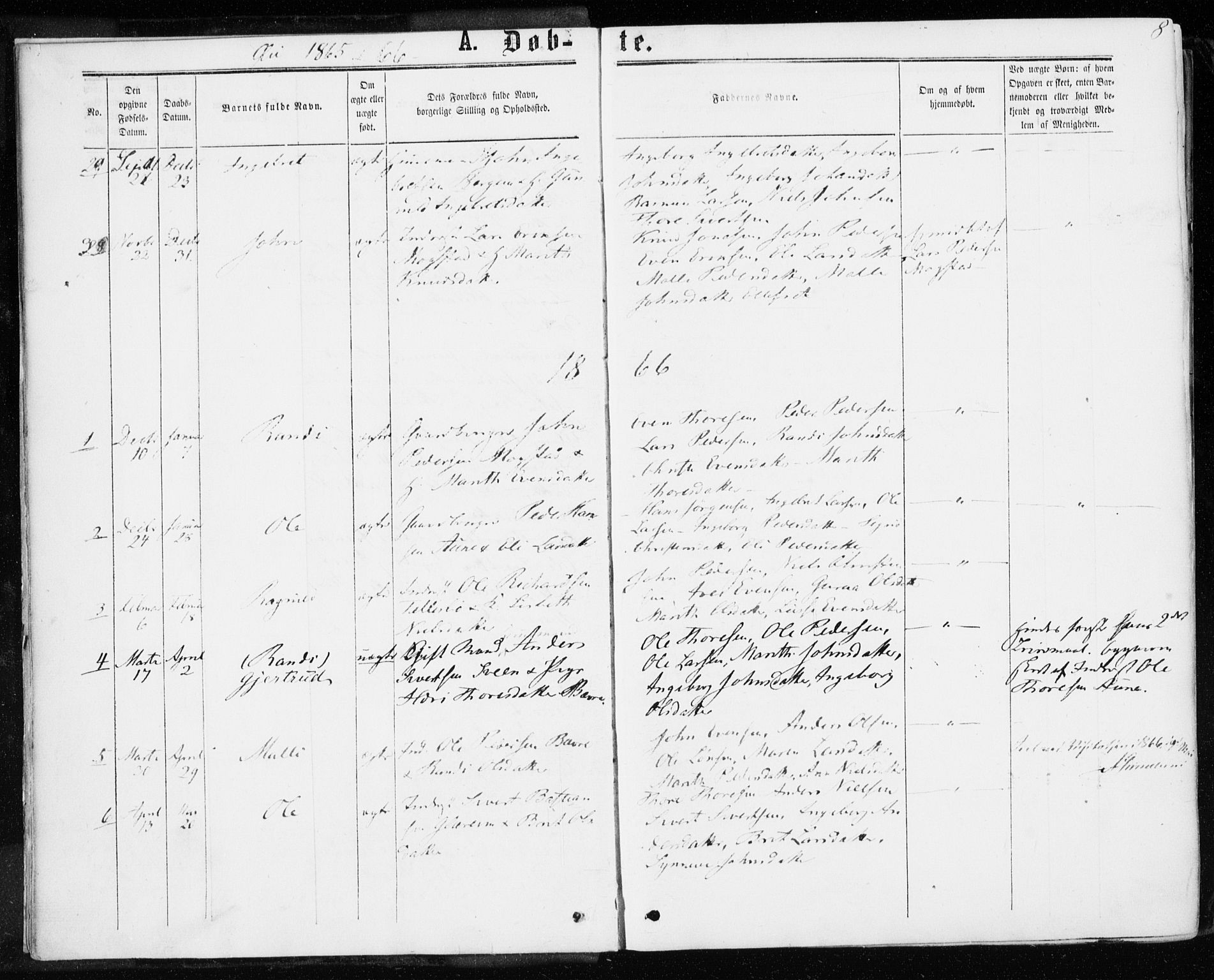 Ministerialprotokoller, klokkerbøker og fødselsregistre - Møre og Romsdal, AV/SAT-A-1454/595/L1045: Parish register (official) no. 595A07, 1863-1873, p. 8