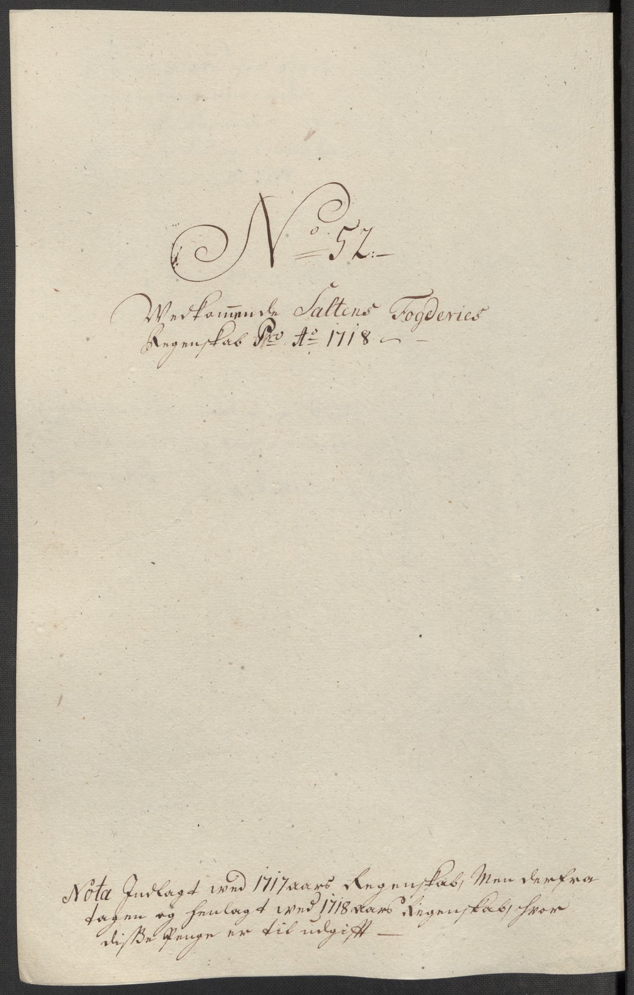 Rentekammeret inntil 1814, Reviderte regnskaper, Fogderegnskap, AV/RA-EA-4092/R66/L4588: Fogderegnskap Salten, 1718, p. 348