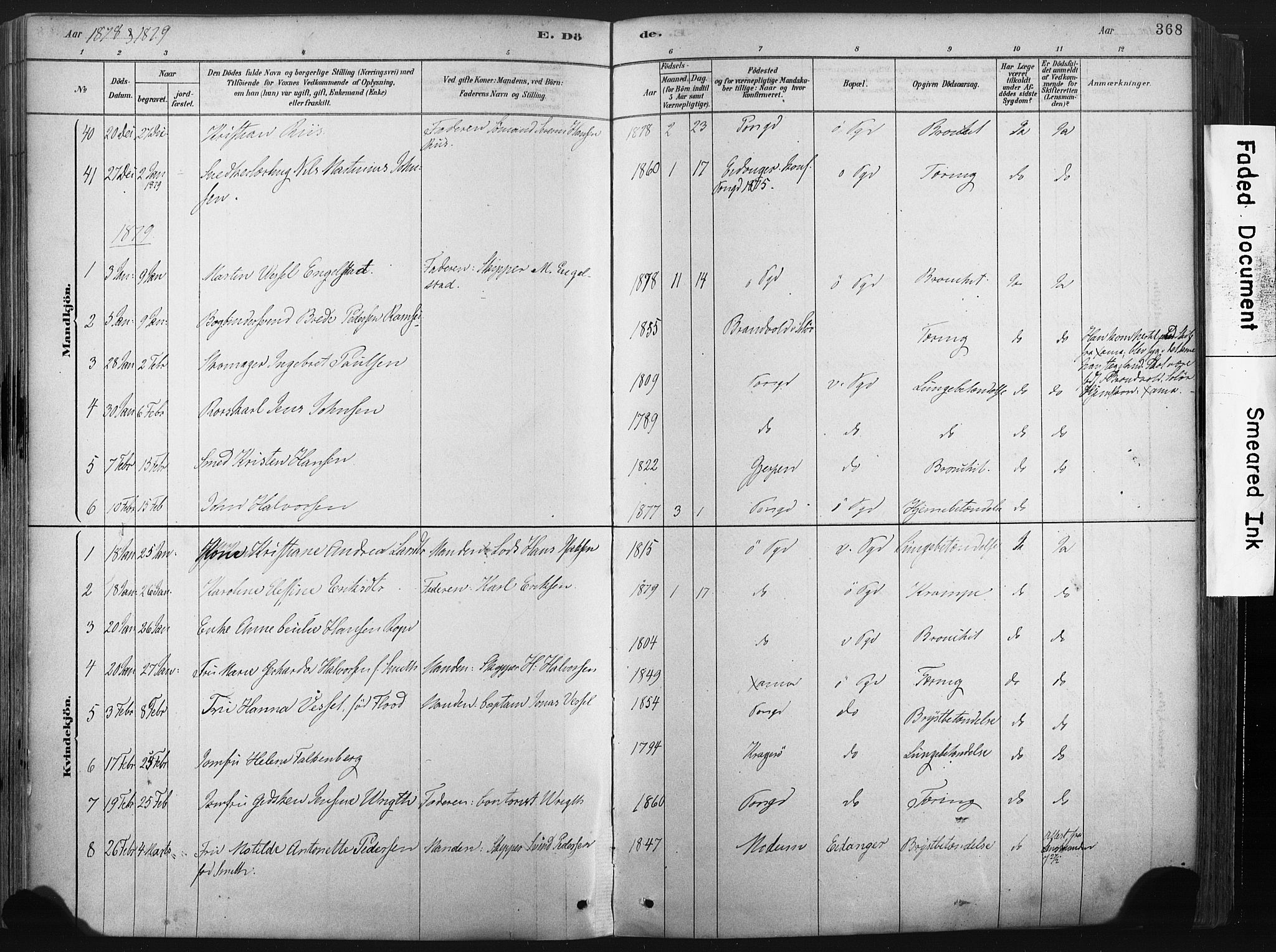 Porsgrunn kirkebøker , SAKO/A-104/F/Fa/L0008: Parish register (official) no. 8, 1878-1895, p. 368