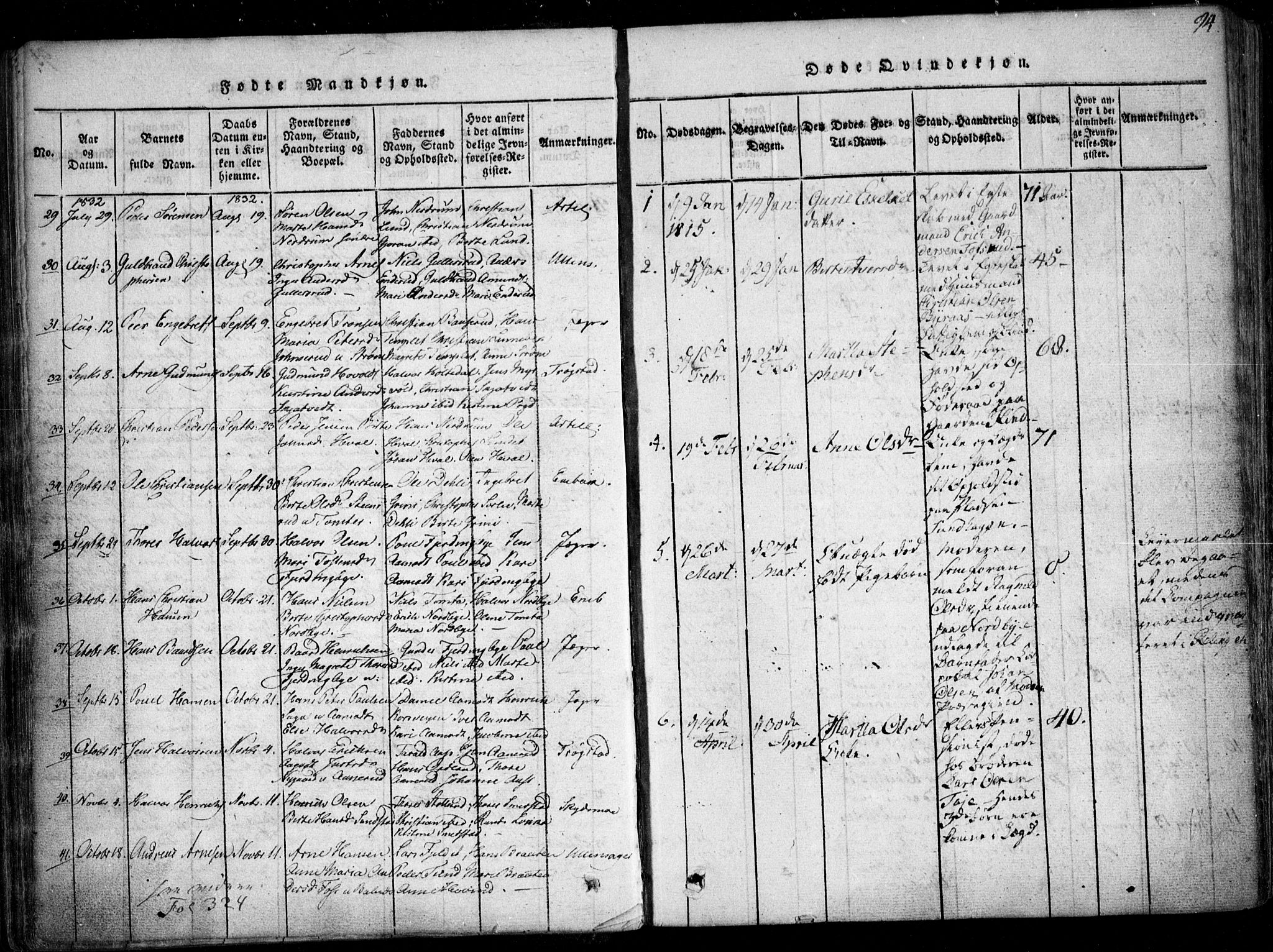 Fet prestekontor Kirkebøker, SAO/A-10370a/F/Fa/L0008: Parish register (official) no. I 8, 1815-1842, p. 94