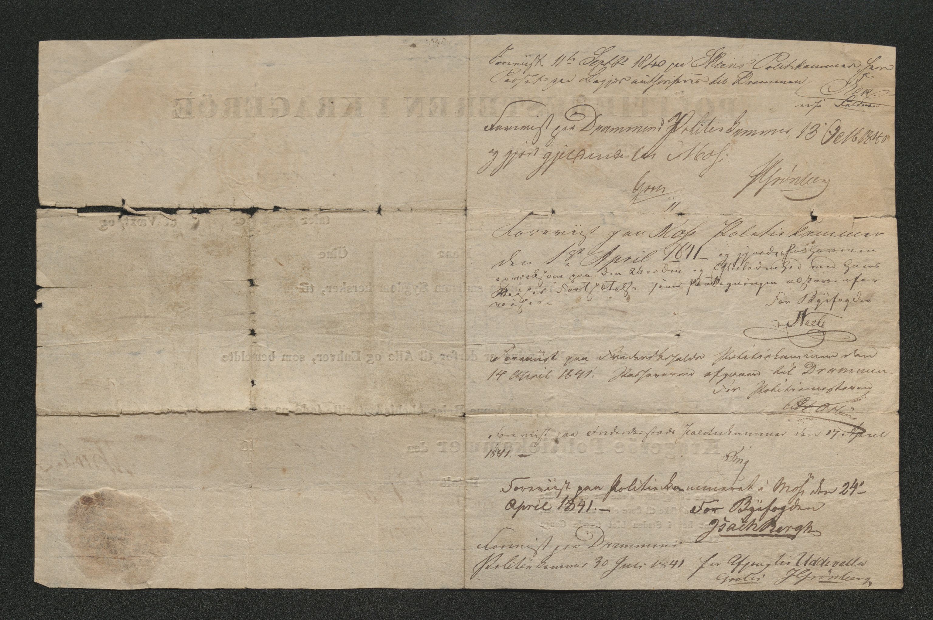 Drammen politikammer, AV/SAKO-A-623/I/Ia/Iab/L0006: Innleverte pass, 1841-1842, p. 230