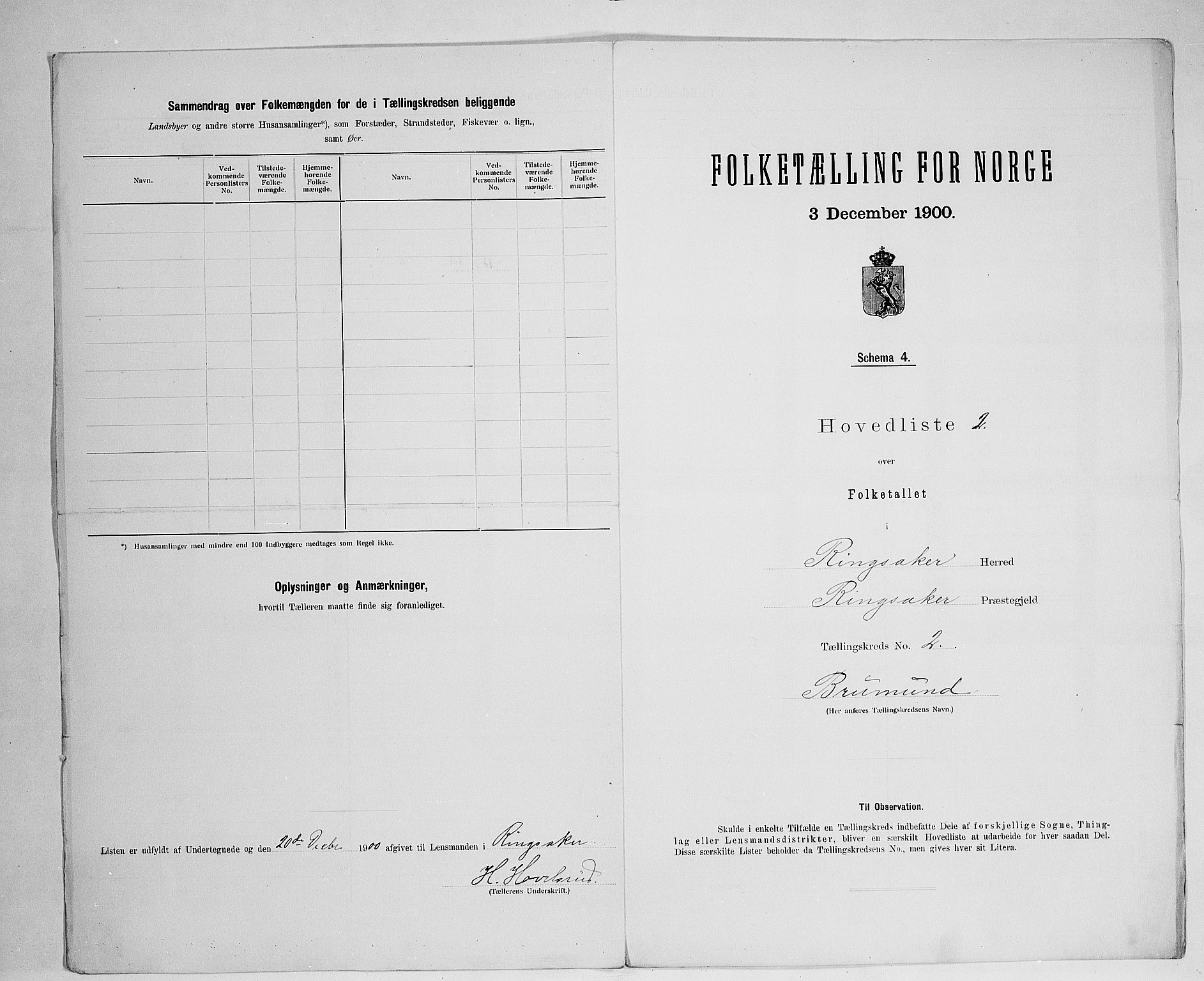 SAH, 1900 census for Ringsaker, 1900, p. 37