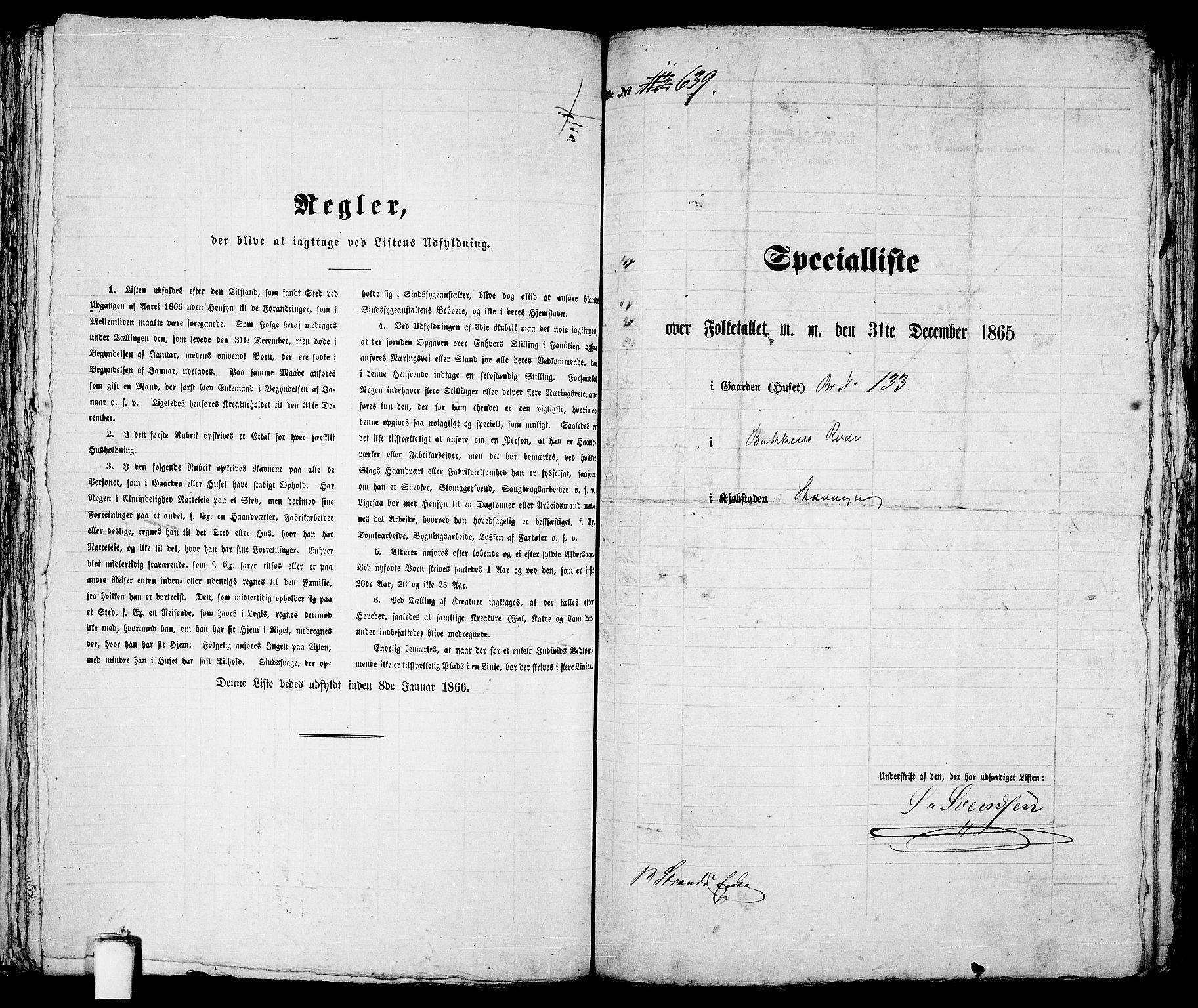 RA, 1865 census for Stavanger, 1865, p. 1308