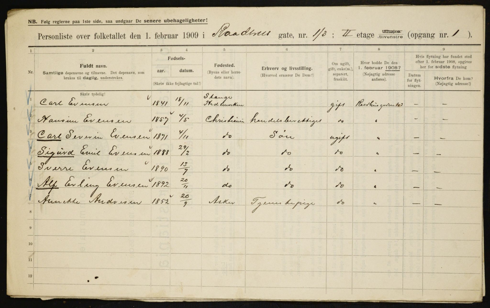 OBA, Municipal Census 1909 for Kristiania, 1909, p. 78241