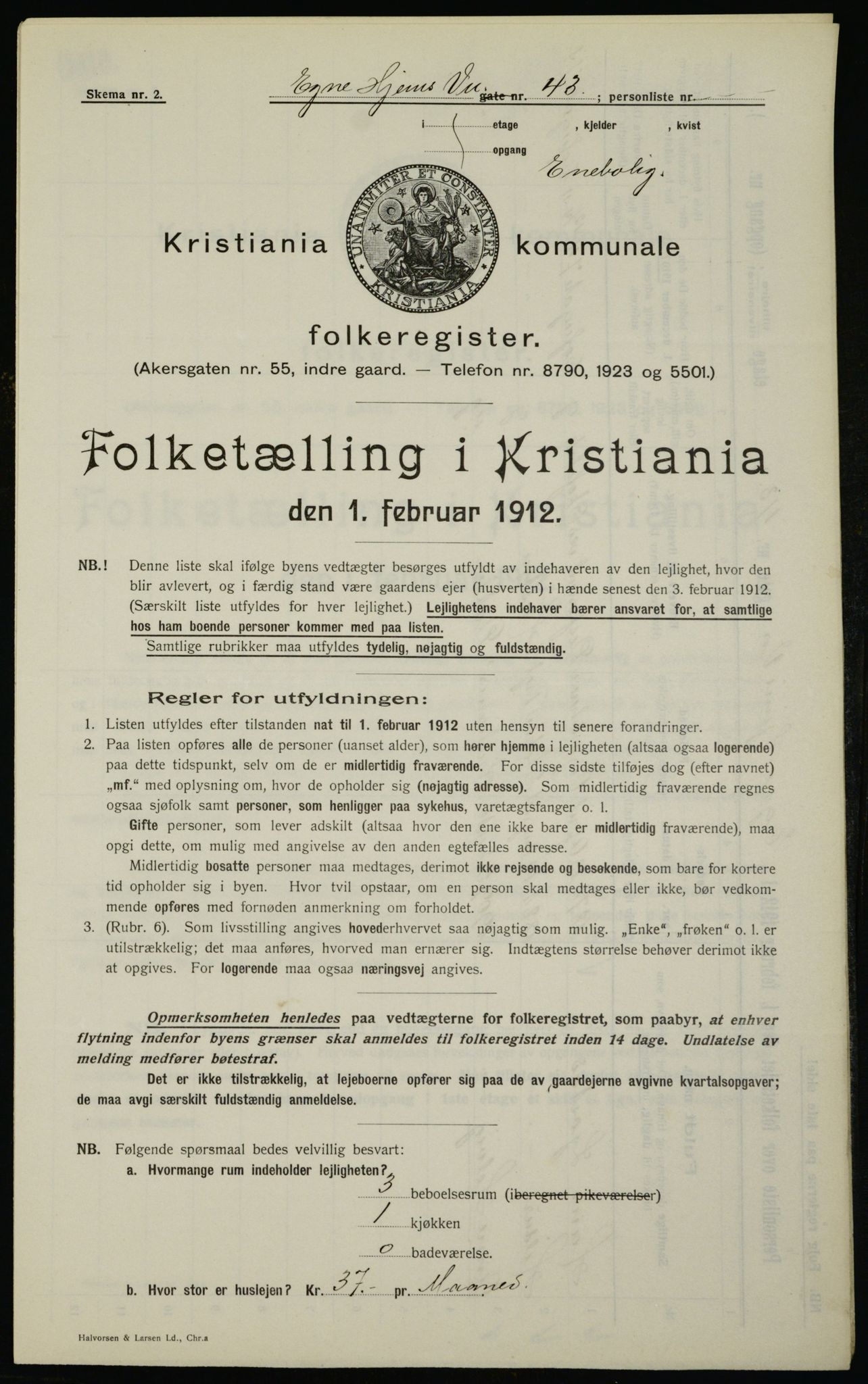 OBA, Municipal Census 1912 for Kristiania, 1912, p. 18891