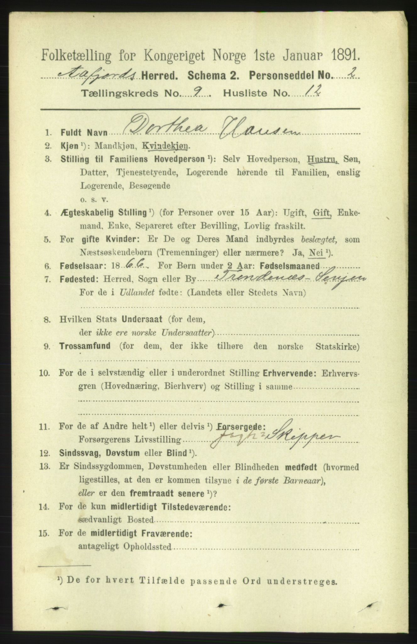 RA, 1891 census for 1630 Åfjord, 1891, p. 2519