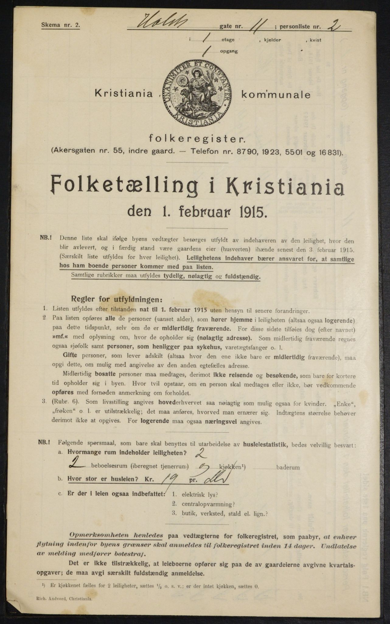 OBA, Municipal Census 1915 for Kristiania, 1915, p. 40705