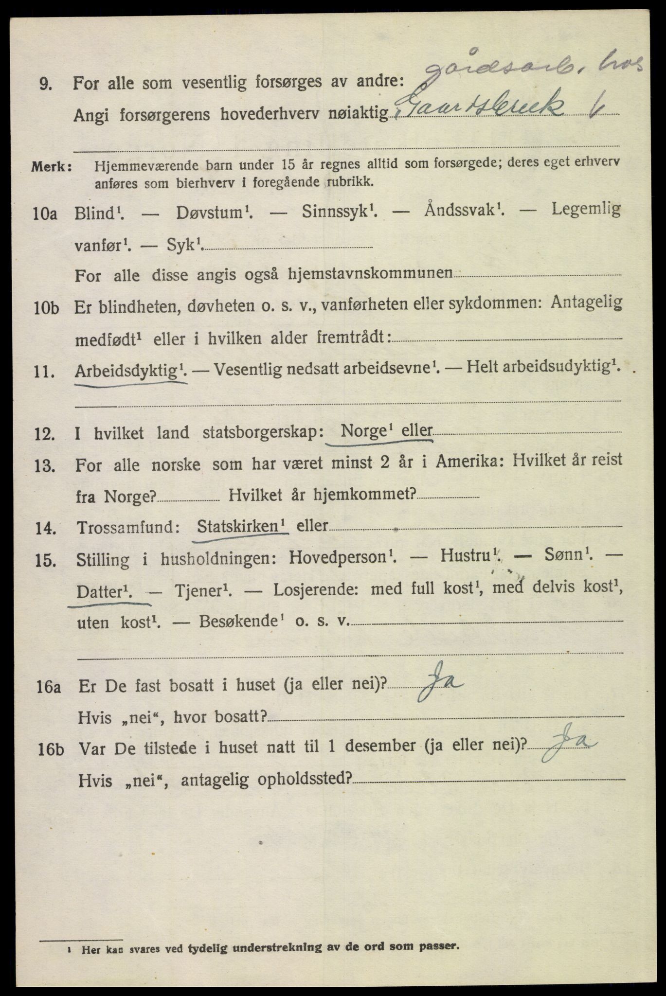 SAH, 1920 census for Tolga, 1920, p. 3632