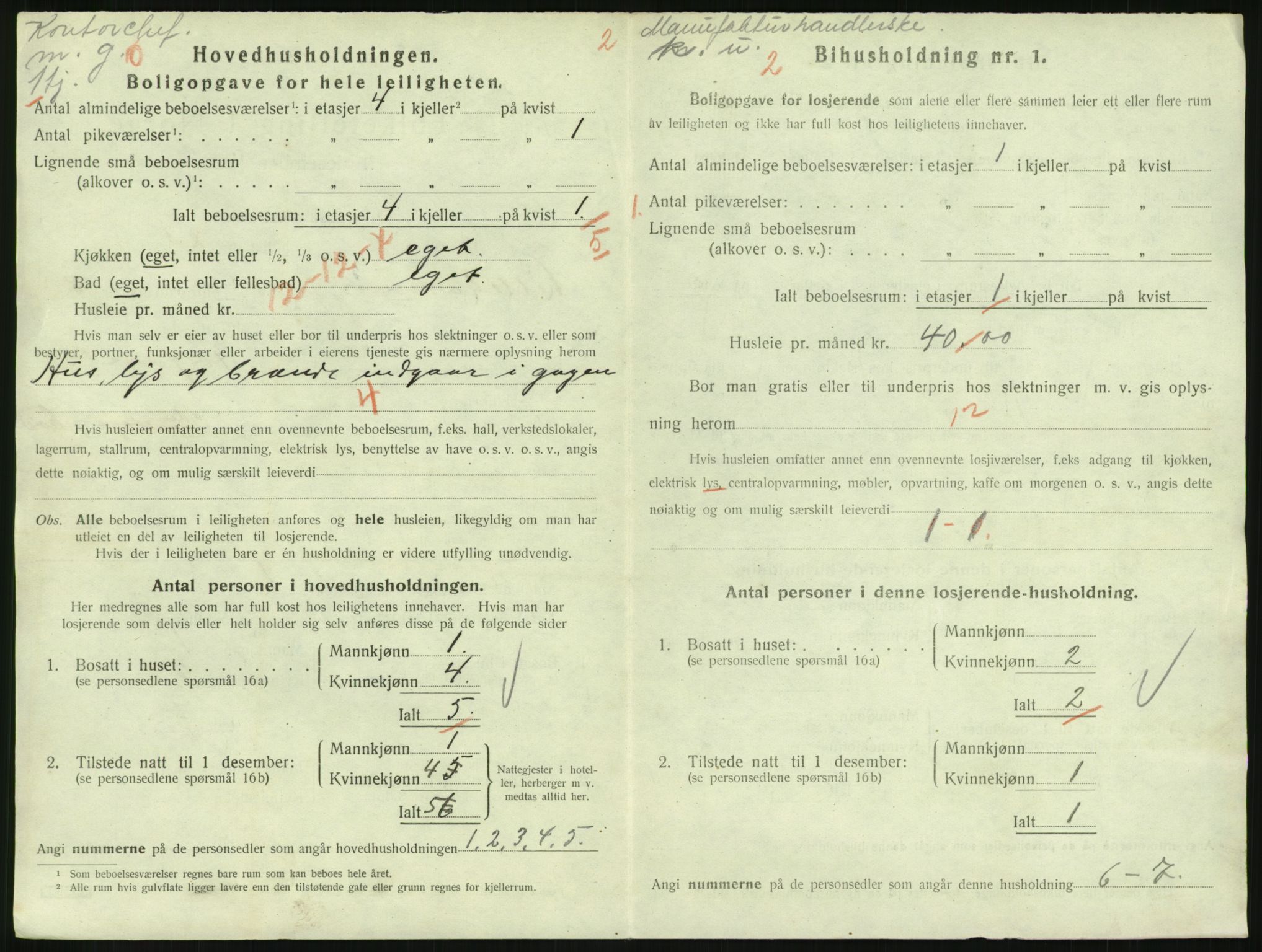 SAH, 1920 census for Lillehammer, 1920, p. 2795