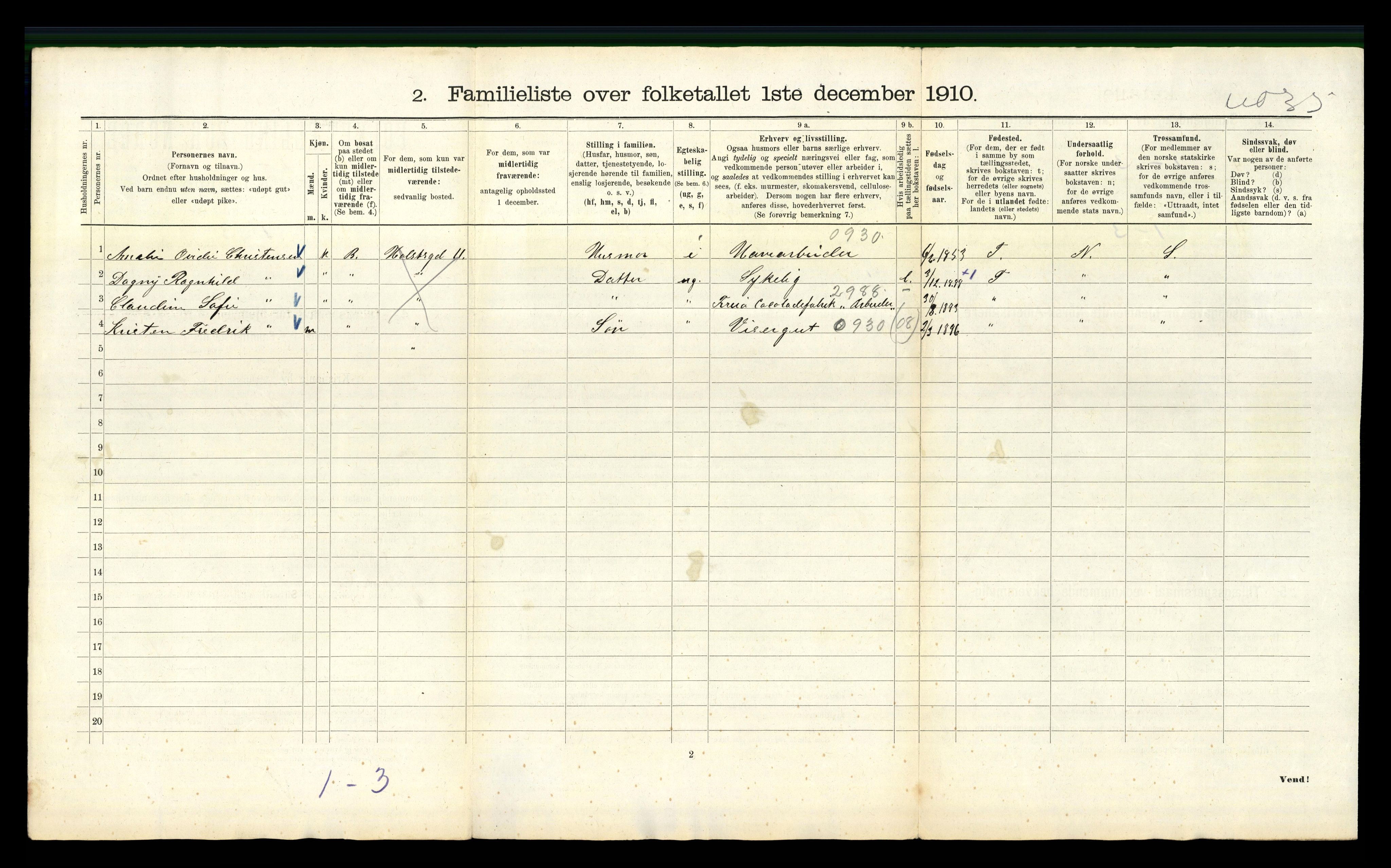 RA, 1910 census for Kristiania, 1910, p. 40268