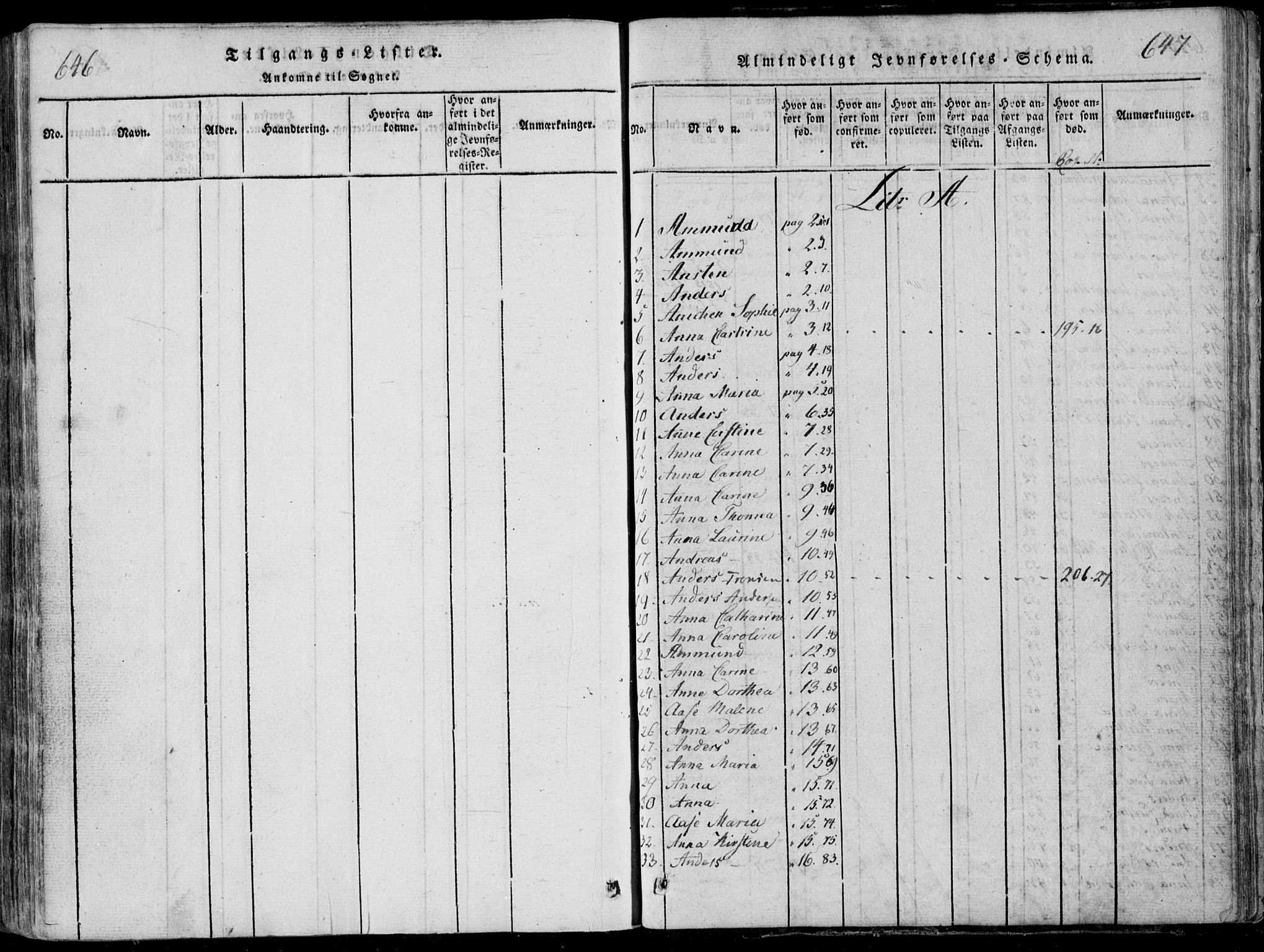 Eiker kirkebøker, AV/SAKO-A-4/F/Fa/L0011: Parish register (official) no. I 11, 1814-1827, p. 646-647