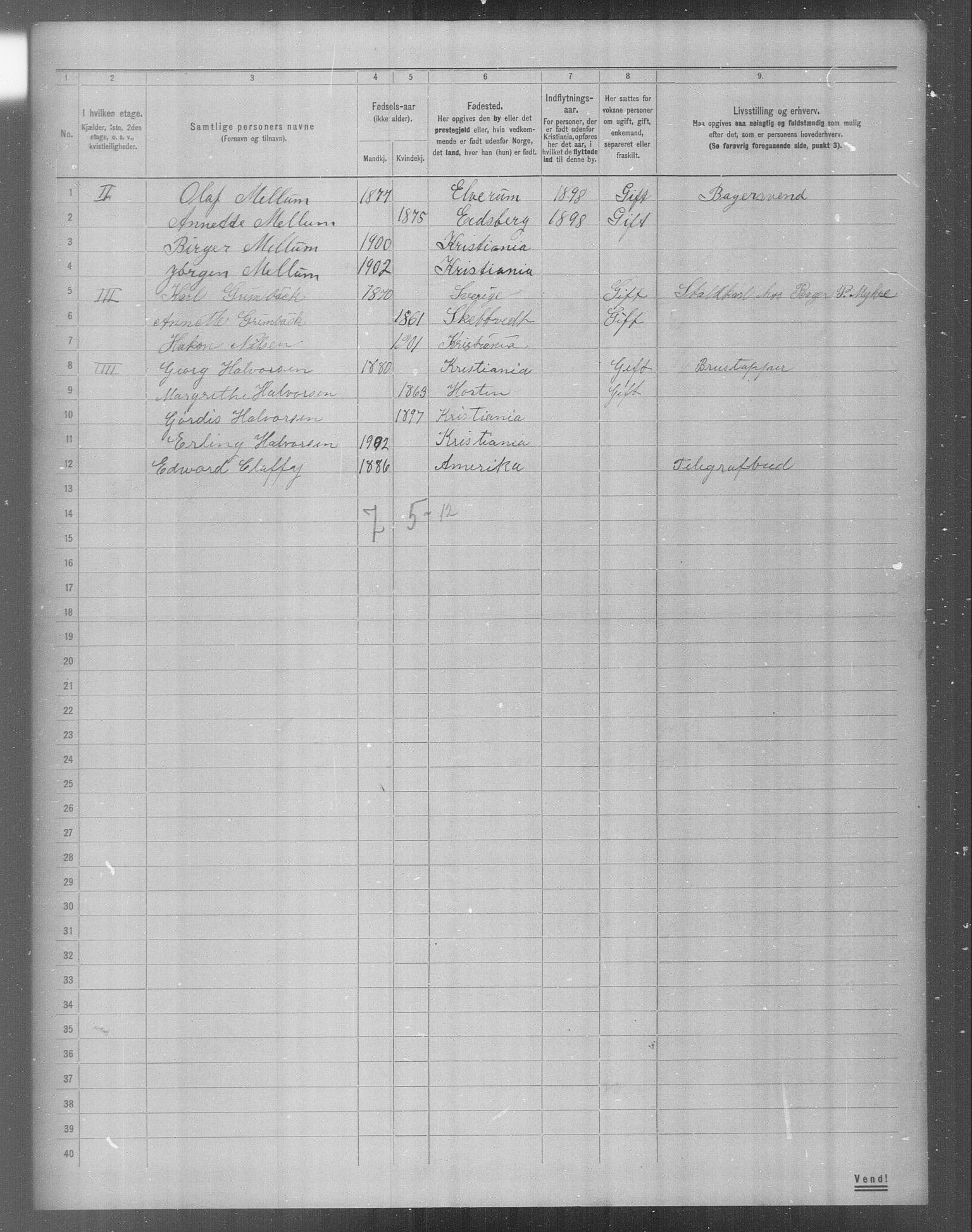 OBA, Municipal Census 1904 for Kristiania, 1904, p. 18287