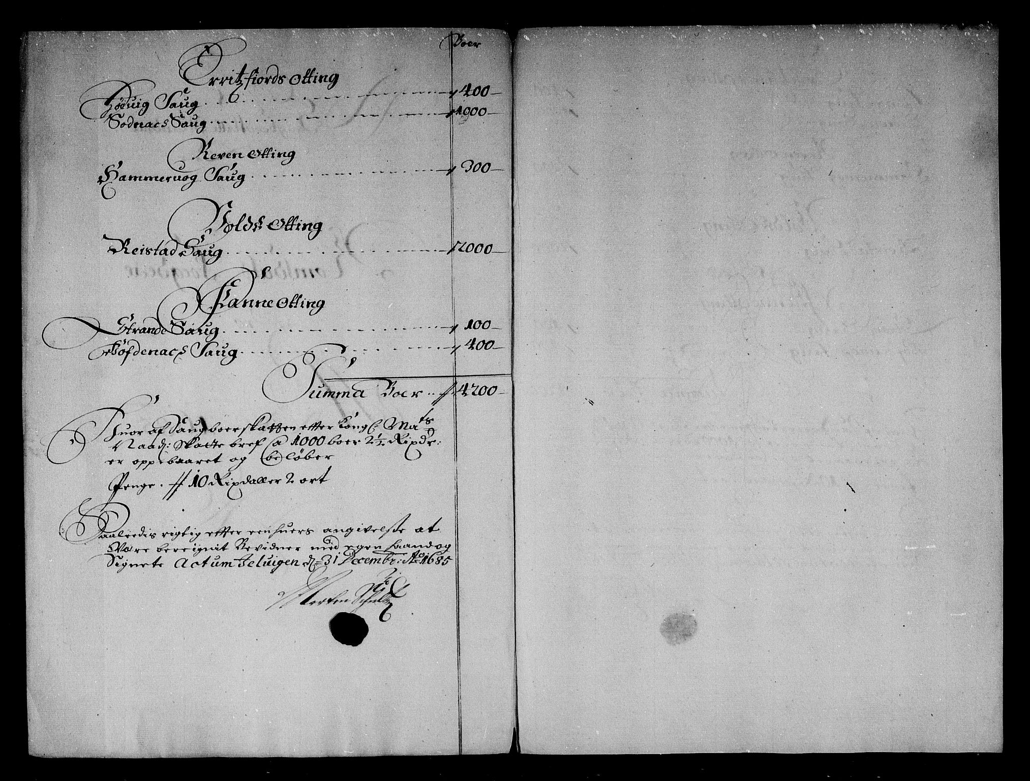 Rentekammeret inntil 1814, Reviderte regnskaper, Stiftamtstueregnskaper, Trondheim stiftamt og Nordland amt, AV/RA-EA-6044/R/Rg/L0081: Trondheim stiftamt og Nordland amt, 1685