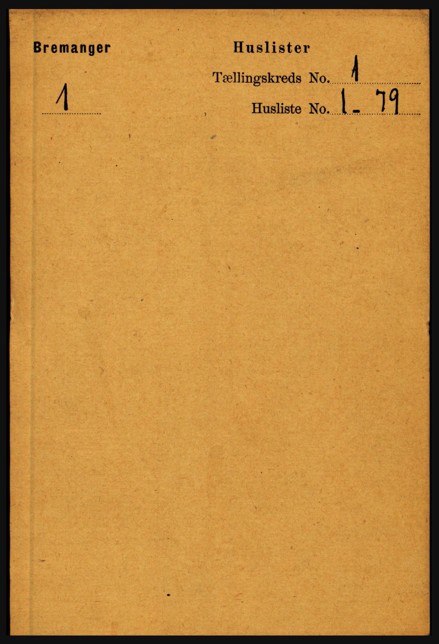 RA, 1891 census for 1438 Bremanger, 1891, p. 17