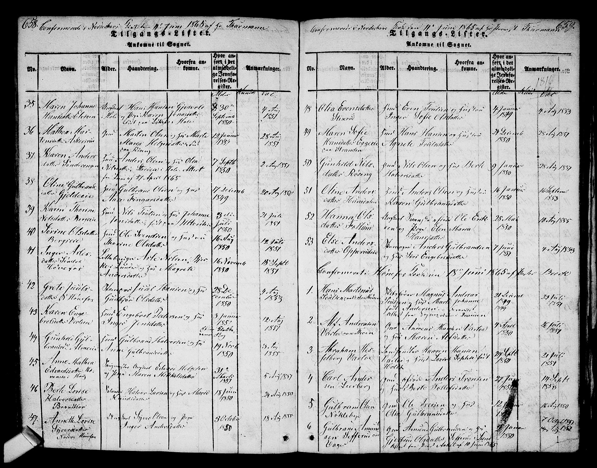 Norderhov kirkebøker, AV/SAKO-A-237/G/Ga/L0002: Parish register (copy) no. I 2, 1814-1867, p. 658-659