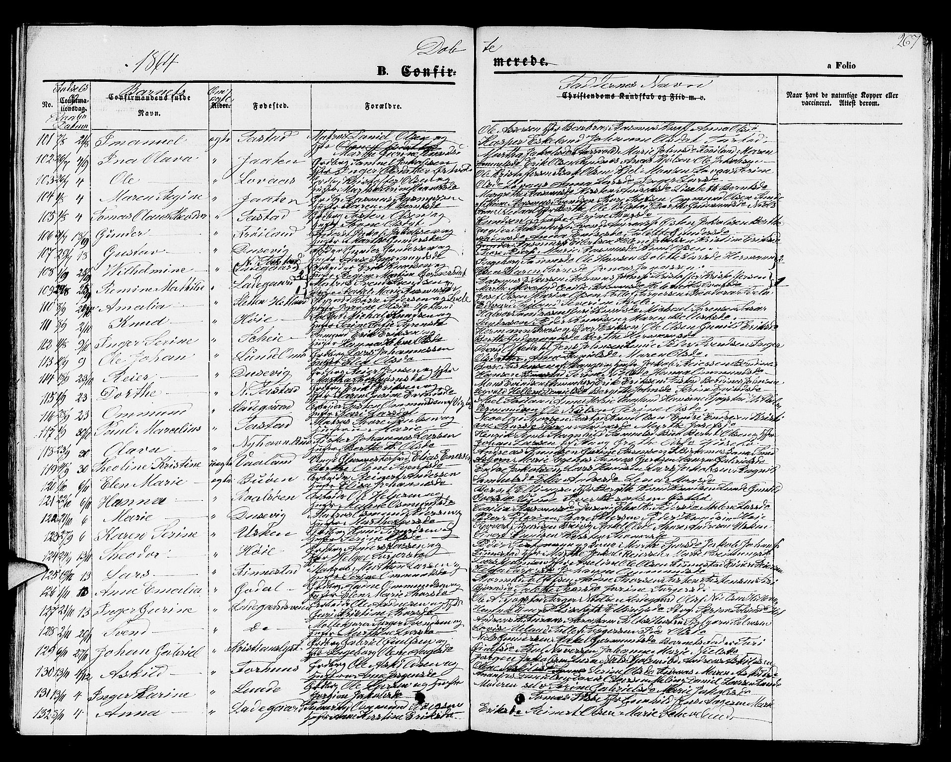 Hetland sokneprestkontor, AV/SAST-A-101826/30/30BB/L0001: Parish register (copy) no. B 1, 1850-1868, p. 267