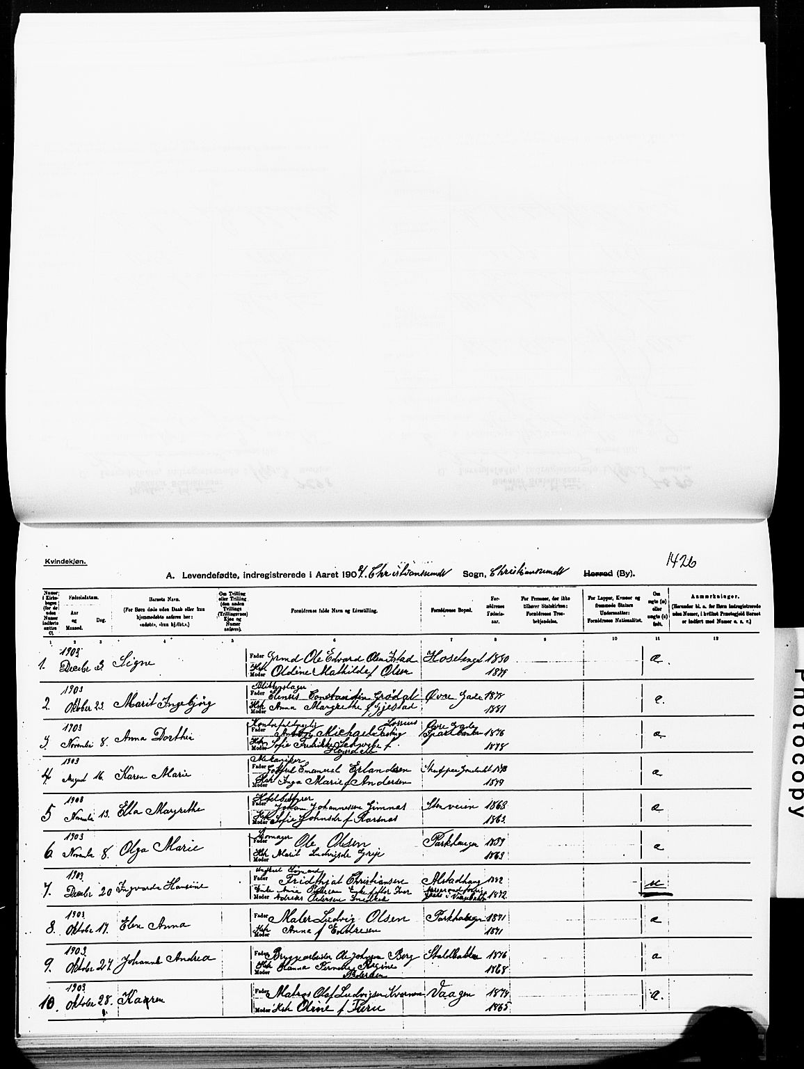 Ministerialprotokoller, klokkerbøker og fødselsregistre - Møre og Romsdal, SAT/A-1454/572/L0858: Parish register (official) no. 572D02, 1903-1912