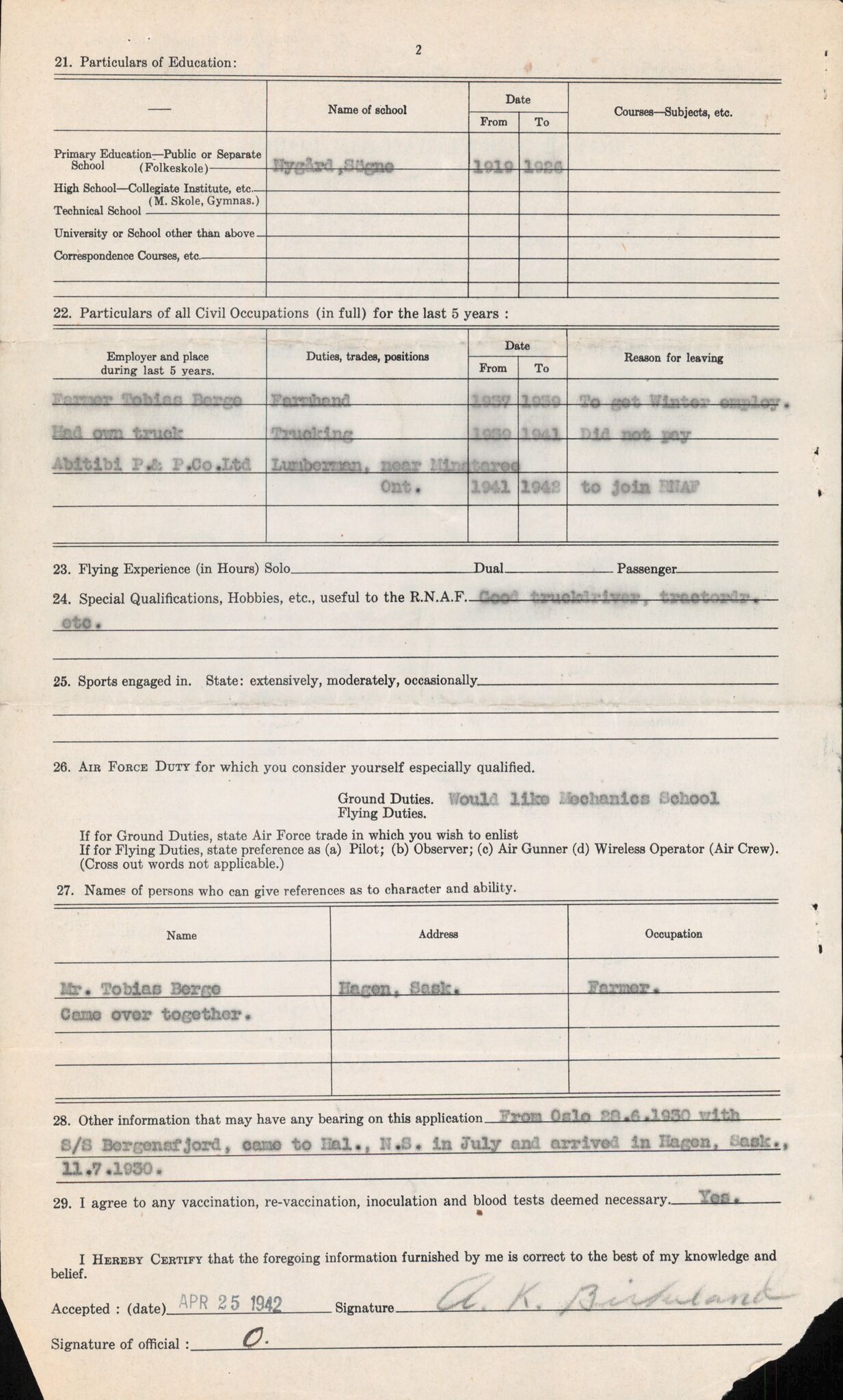 Forsvaret, Forsvarets overkommando/Luftforsvarsstaben, AV/RA-RAFA-4079/P/Pa/L0029: Personellpapirer, 1912, p. 163