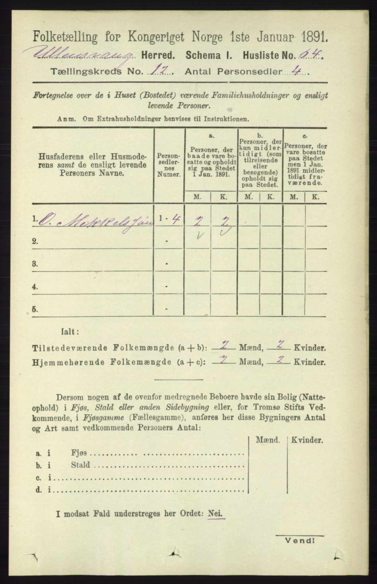 RA, 1891 census for 1230 Ullensvang, 1891, p. 4659