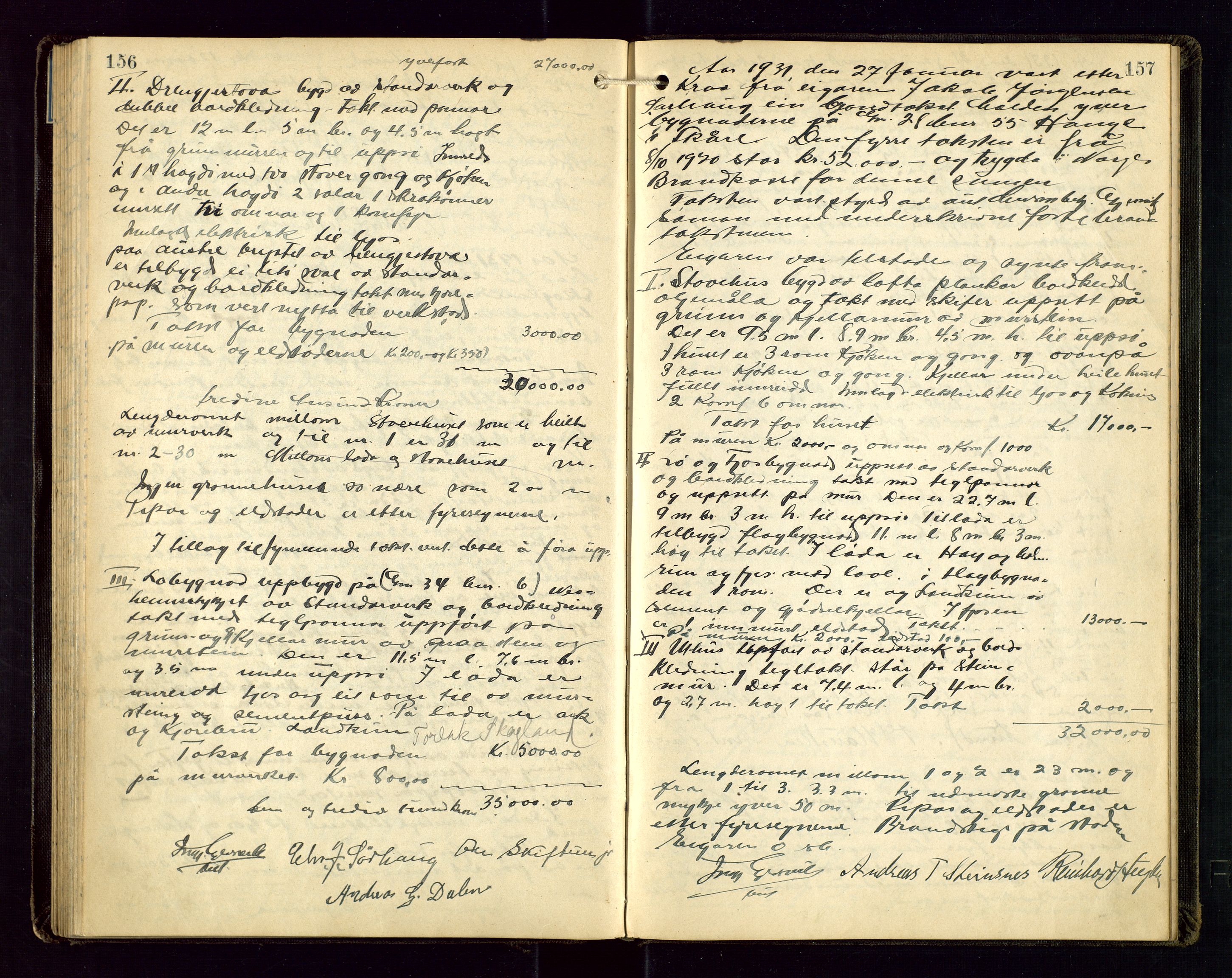 Torvestad lensmannskontor, AV/SAST-A-100307/1/Goa/L0004: "Brandtakstsprotokoll for lensmannen i Torvastad", 1925-1934, p. 156-157