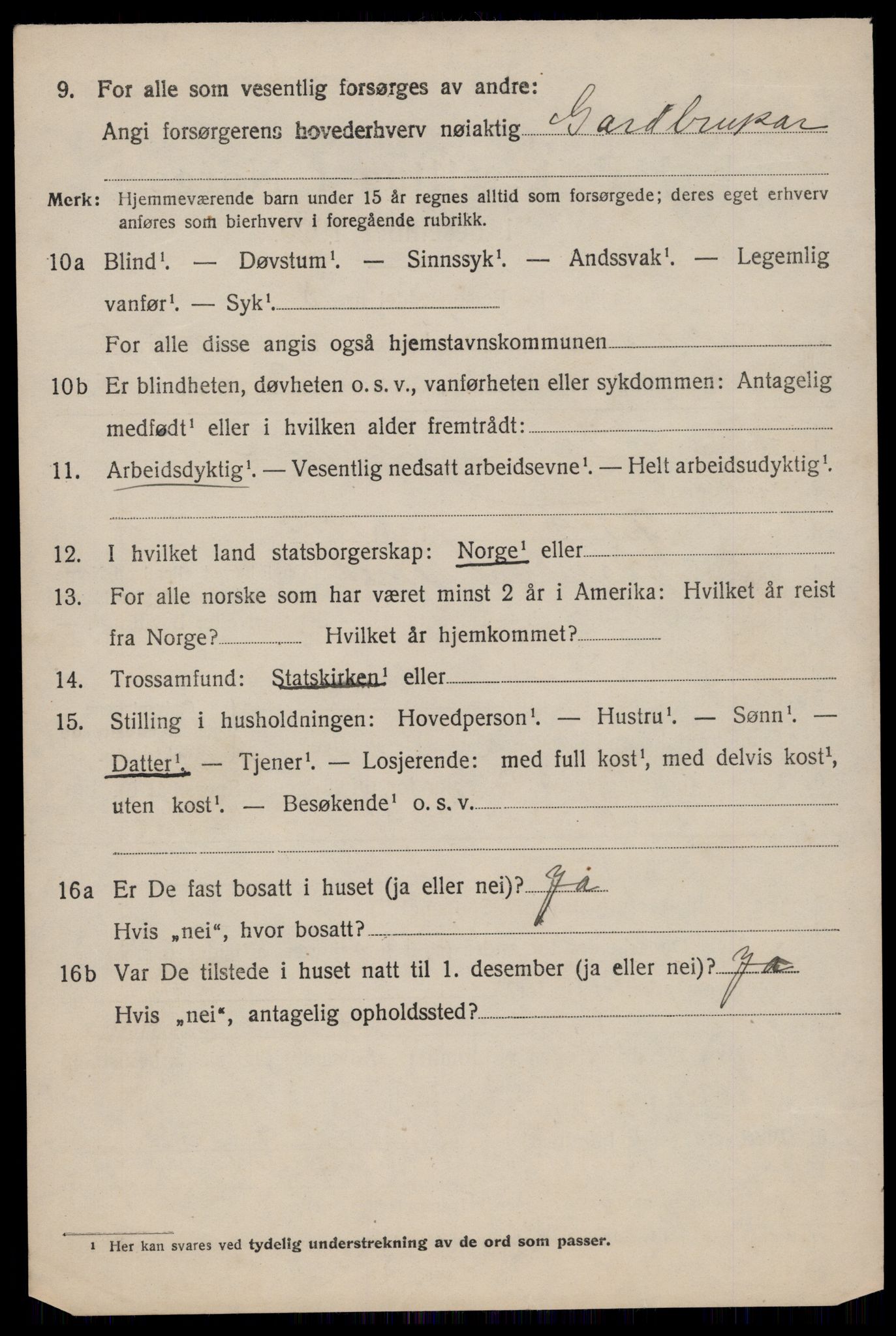 SAST, 1920 census for Eigersund, 1920, p. 3870