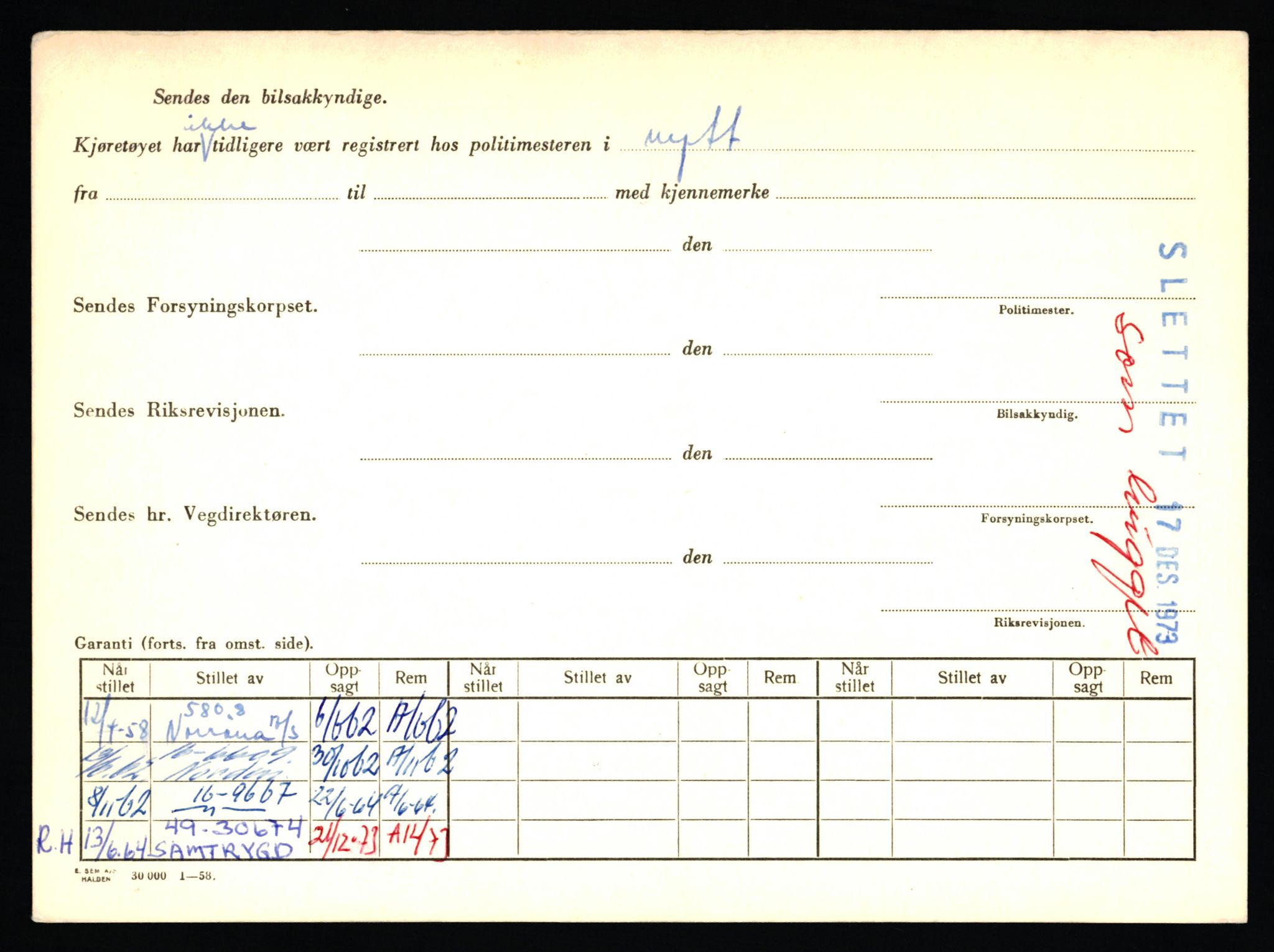 Stavanger trafikkstasjon, AV/SAST-A-101942/0/F/L0024: L-13000 - L-13499, 1930-1971, p. 1930