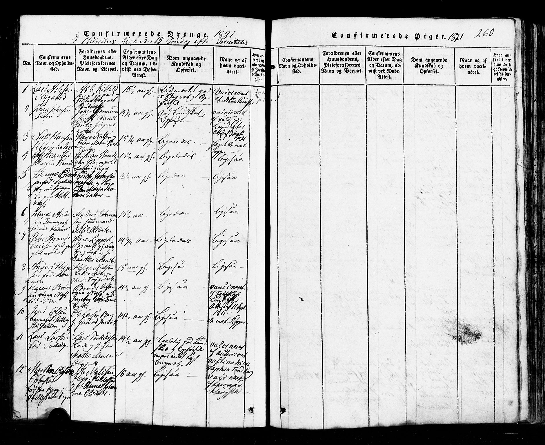 Hurum kirkebøker, SAKO/A-229/G/Ga/L0001: Parish register (copy) no. I 1, 1816-1826, p. 260