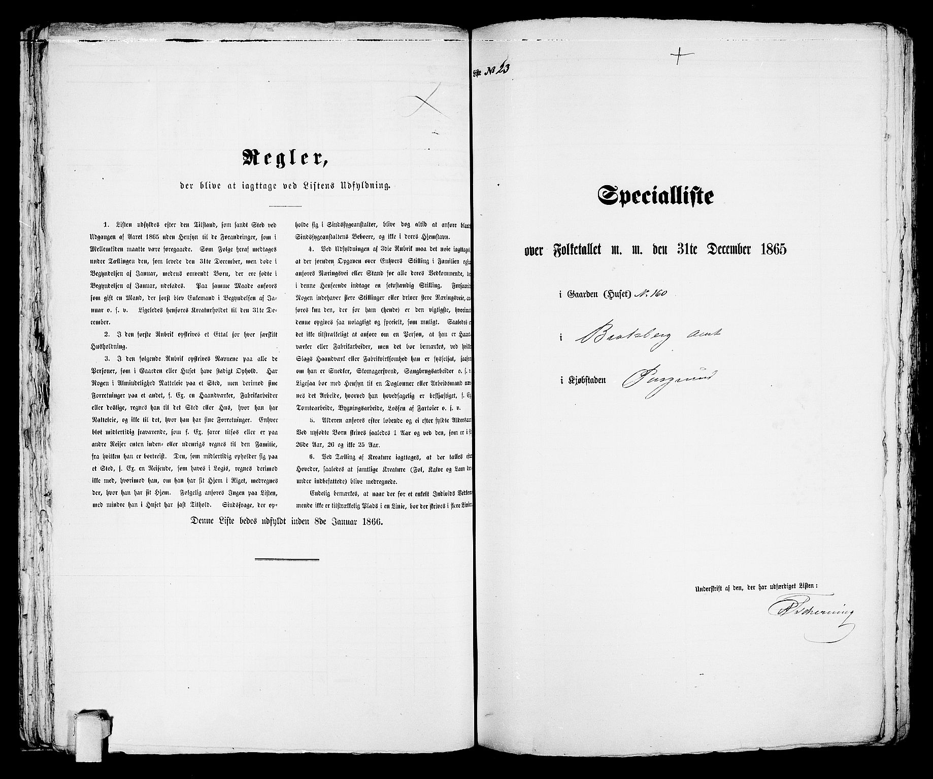 RA, 1865 census for Porsgrunn, 1865, p. 54