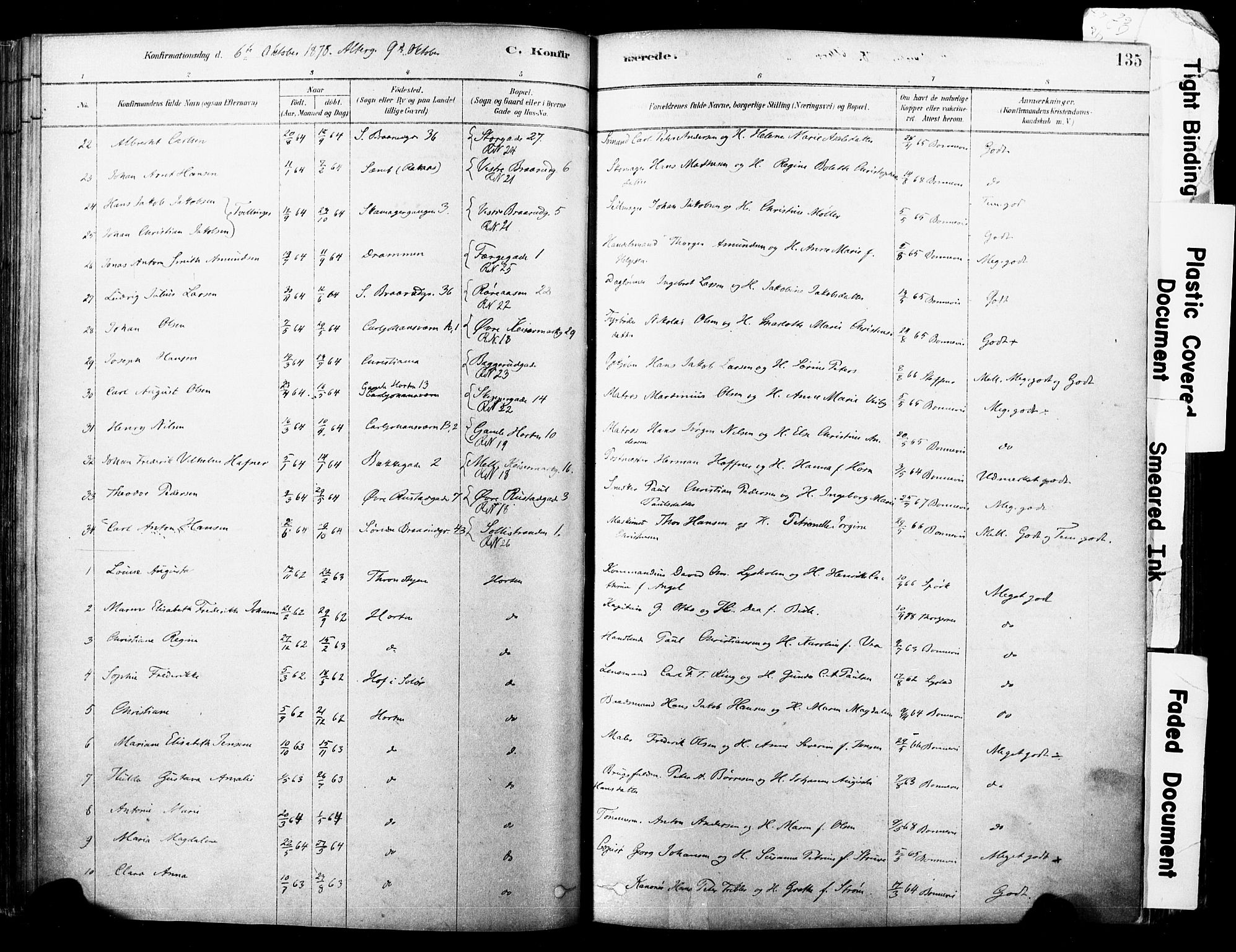 Horten kirkebøker, SAKO/A-348/F/Fa/L0003: Parish register (official) no. 3, 1878-1887, p. 135
