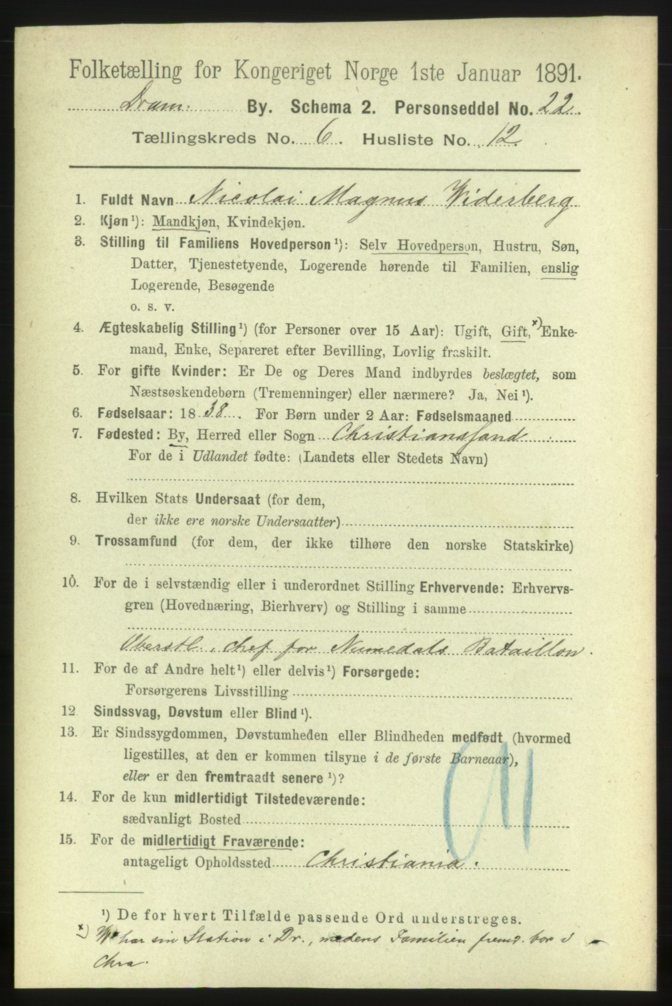 RA, 1891 census for 0602 Drammen, 1891, p. 6237