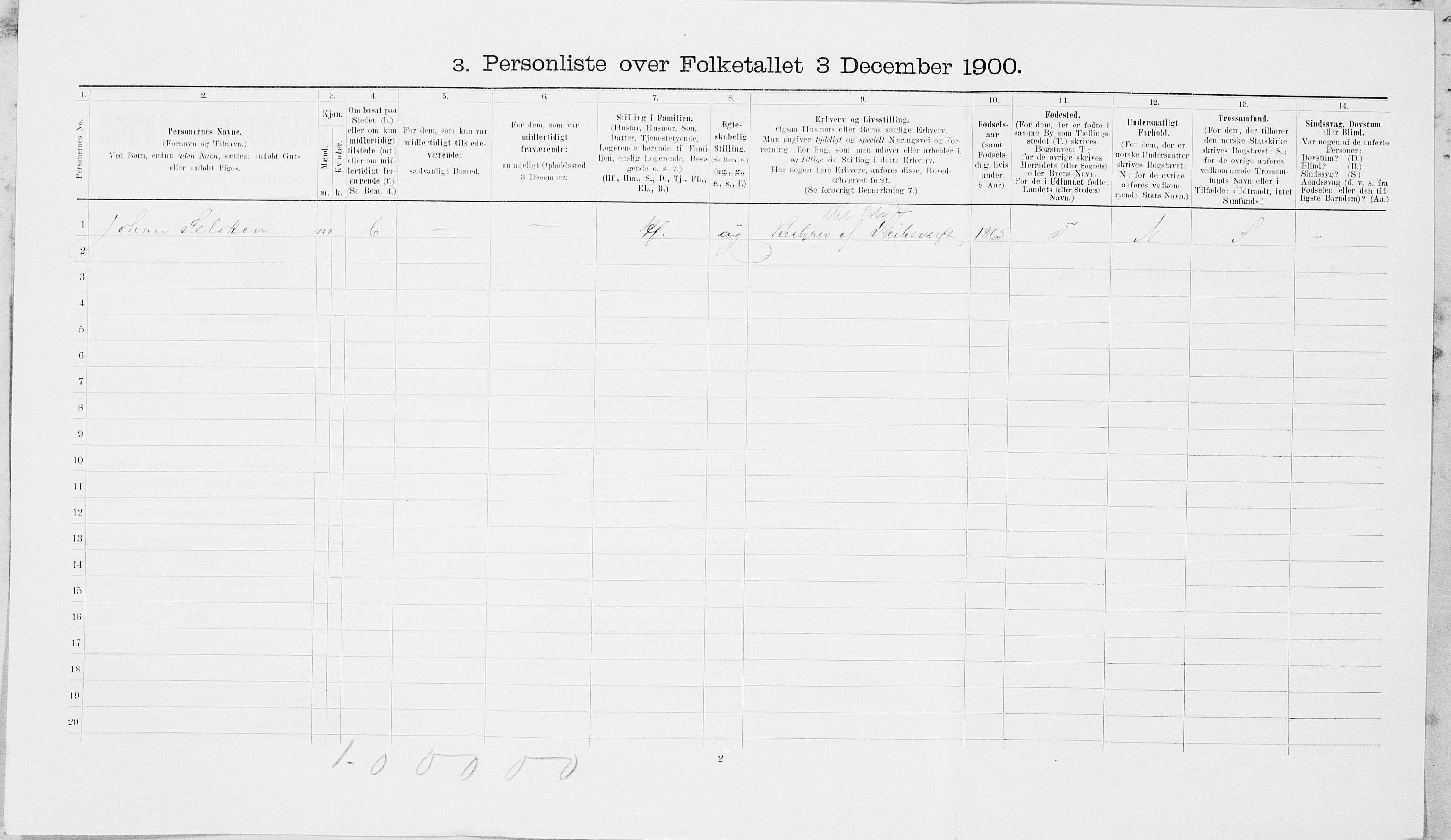 SAT, 1900 census for Namsos, 1900, p. 136