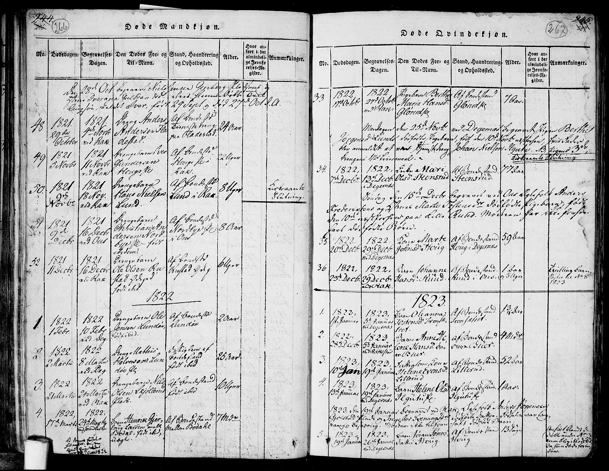 Rakkestad prestekontor Kirkebøker, SAO/A-2008/F/Fa/L0006: Parish register (official) no. I 6, 1814-1824, p. 266-267