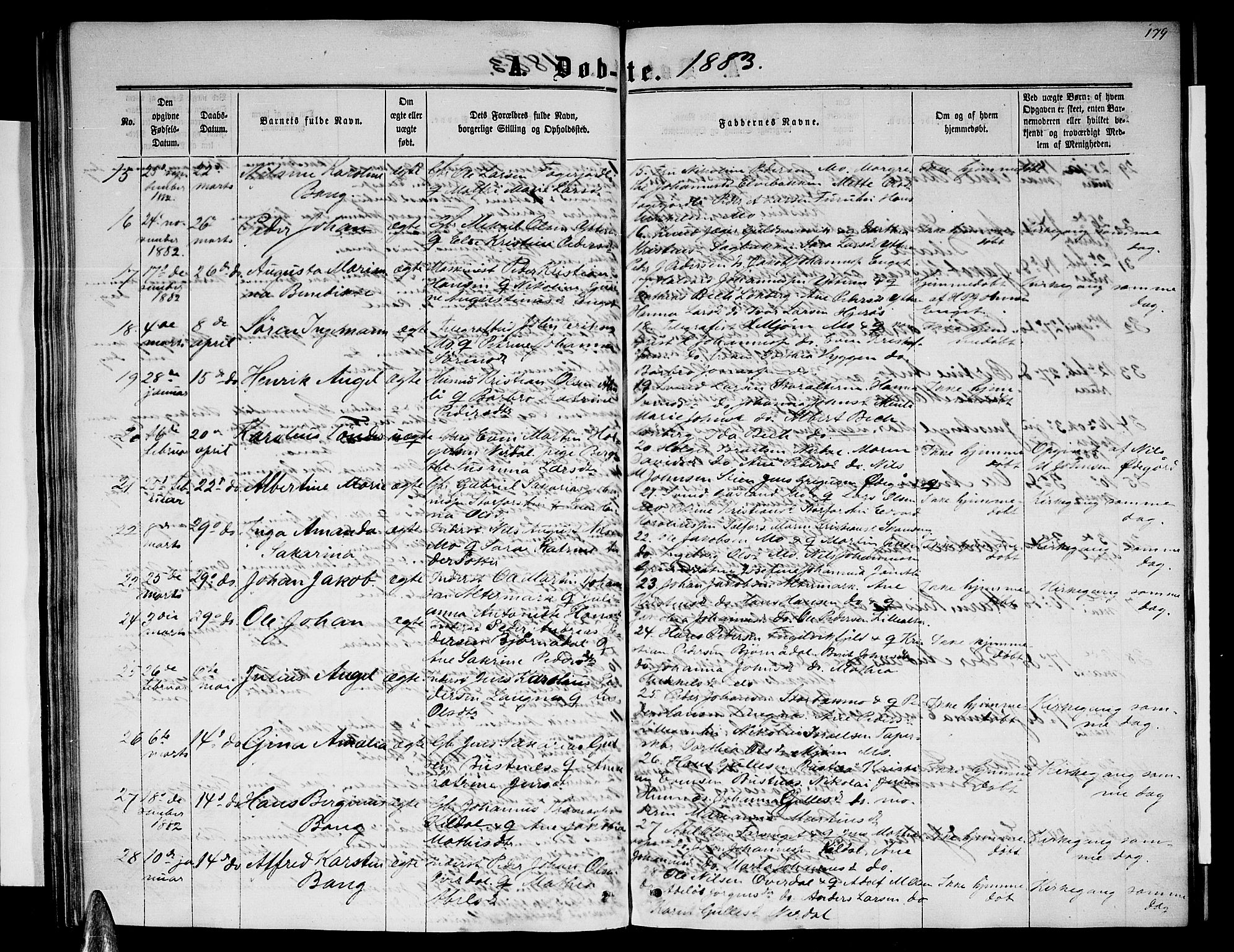 Ministerialprotokoller, klokkerbøker og fødselsregistre - Nordland, SAT/A-1459/827/L0415: Parish register (copy) no. 827C04, 1864-1886, p. 179