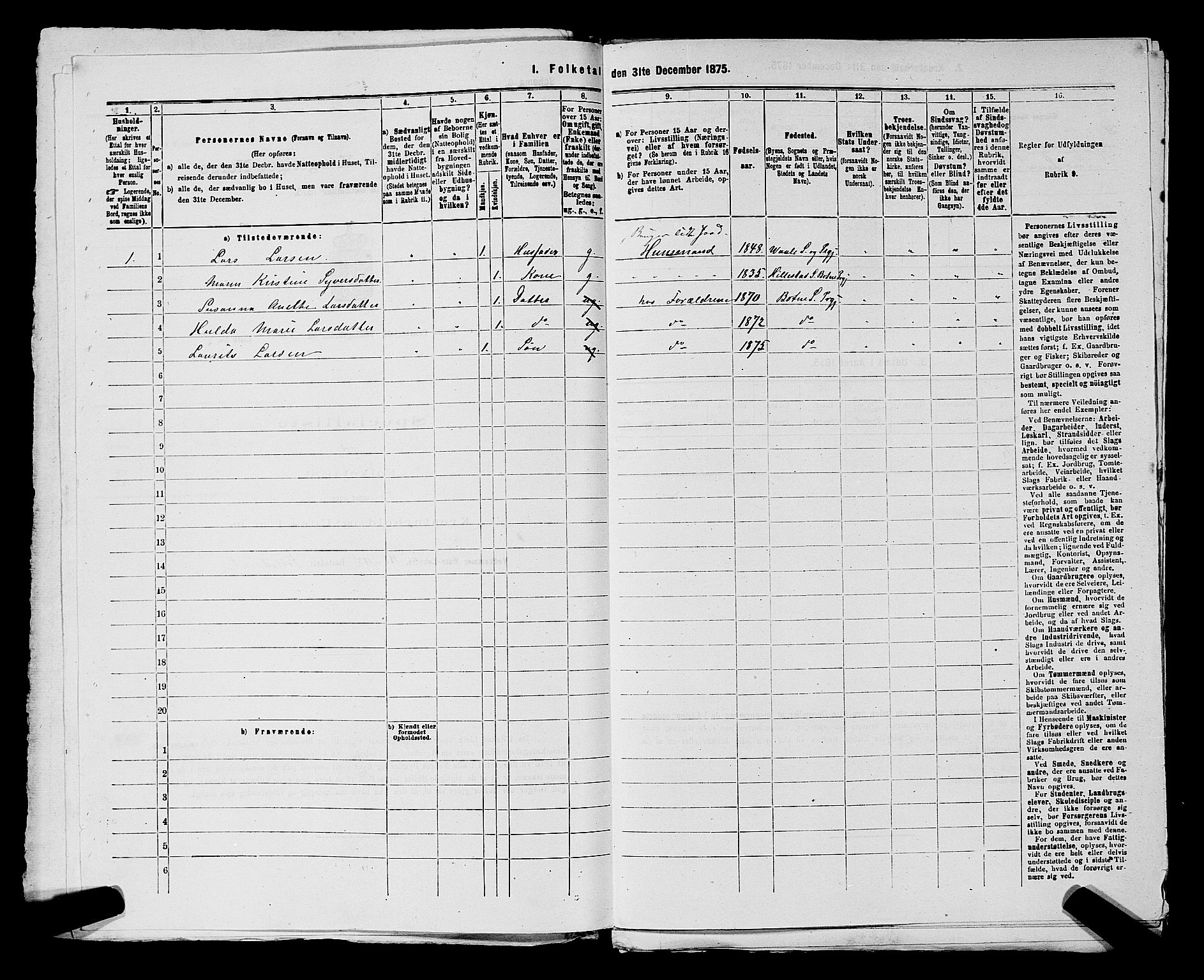 SAKO, 1875 census for 0715P Botne, 1875, p. 637