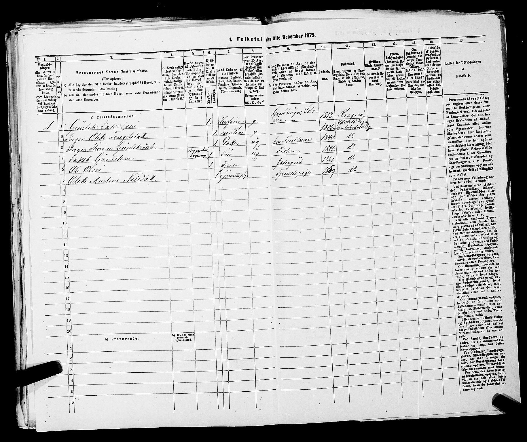 SAKO, 1875 census for 0816P Sannidal, 1875, p. 2156