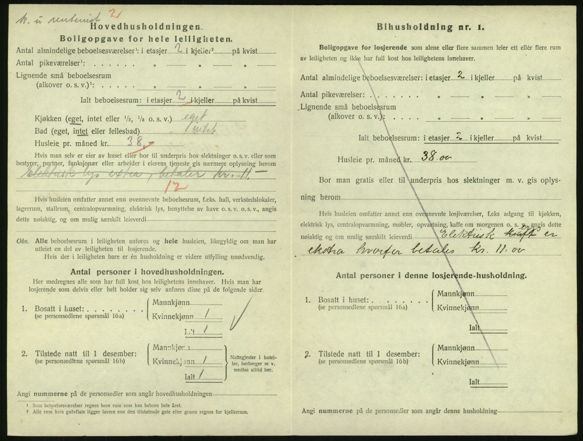 SAH, 1920 census for Lillehammer, 1920, p. 1497