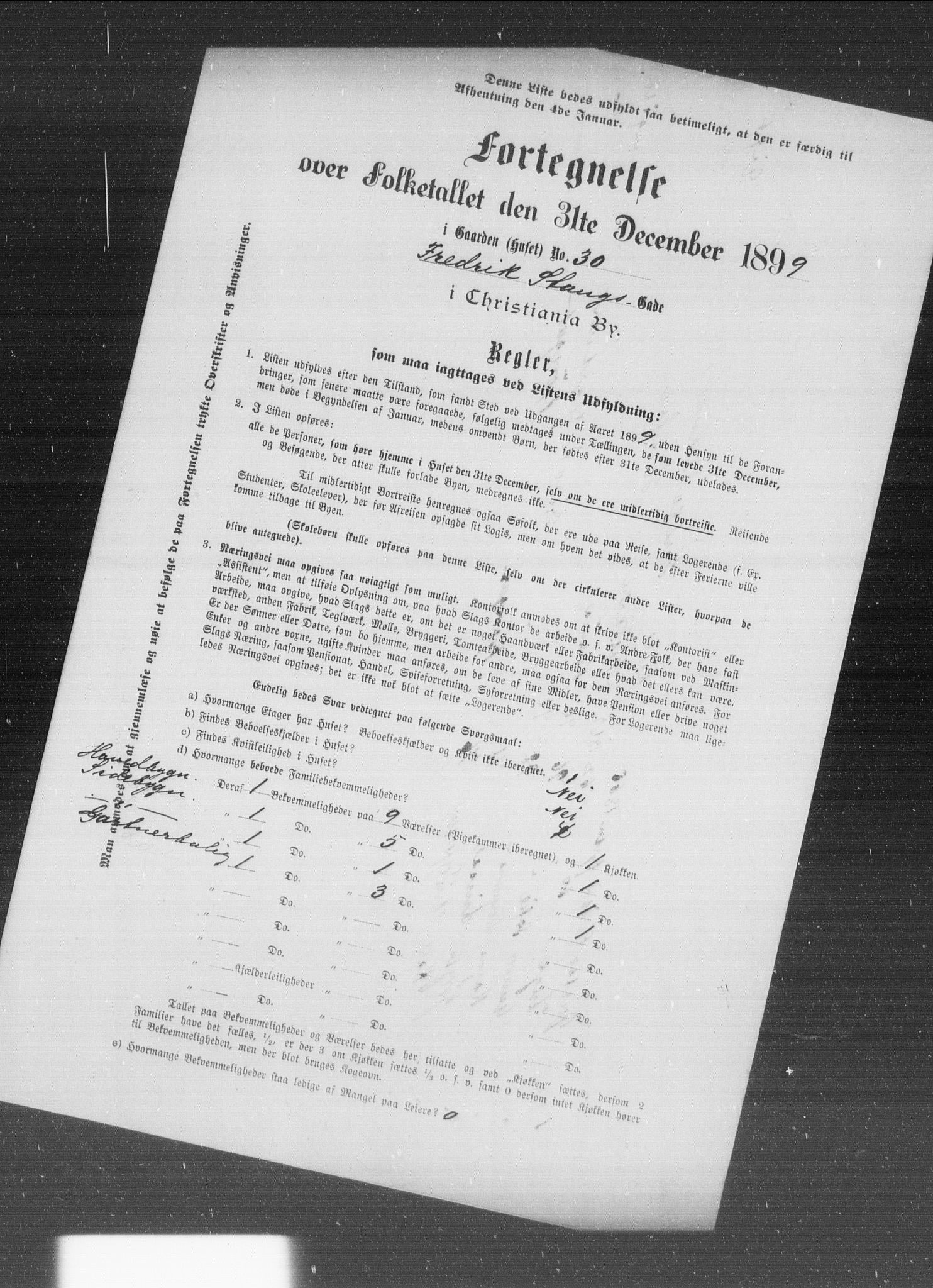 OBA, Municipal Census 1899 for Kristiania, 1899, p. 3538