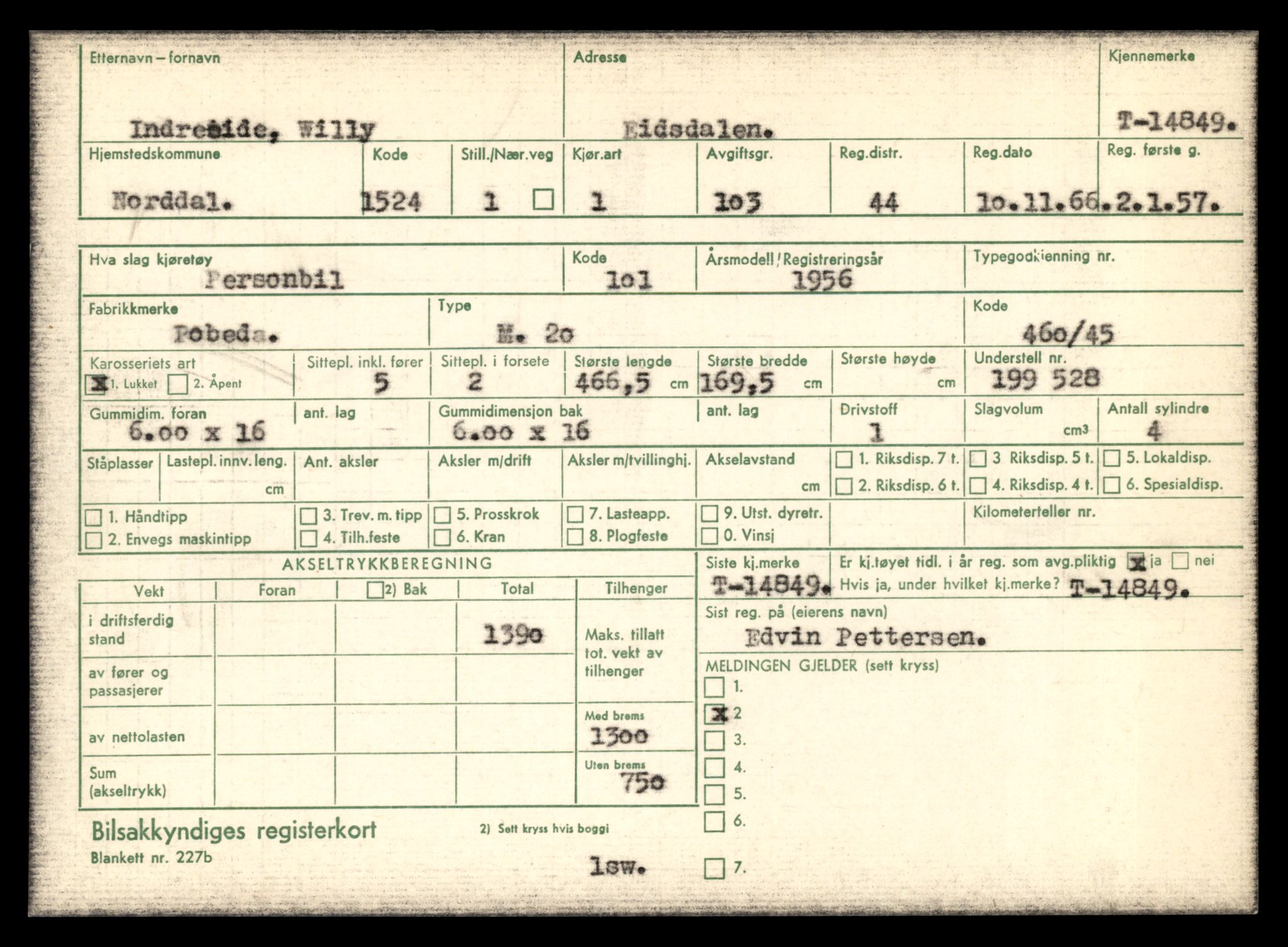 Møre og Romsdal vegkontor - Ålesund trafikkstasjon, AV/SAT-A-4099/F/Fe/L0048: Registreringskort for kjøretøy T 14721 - T 14863, 1927-1998, p. 2973