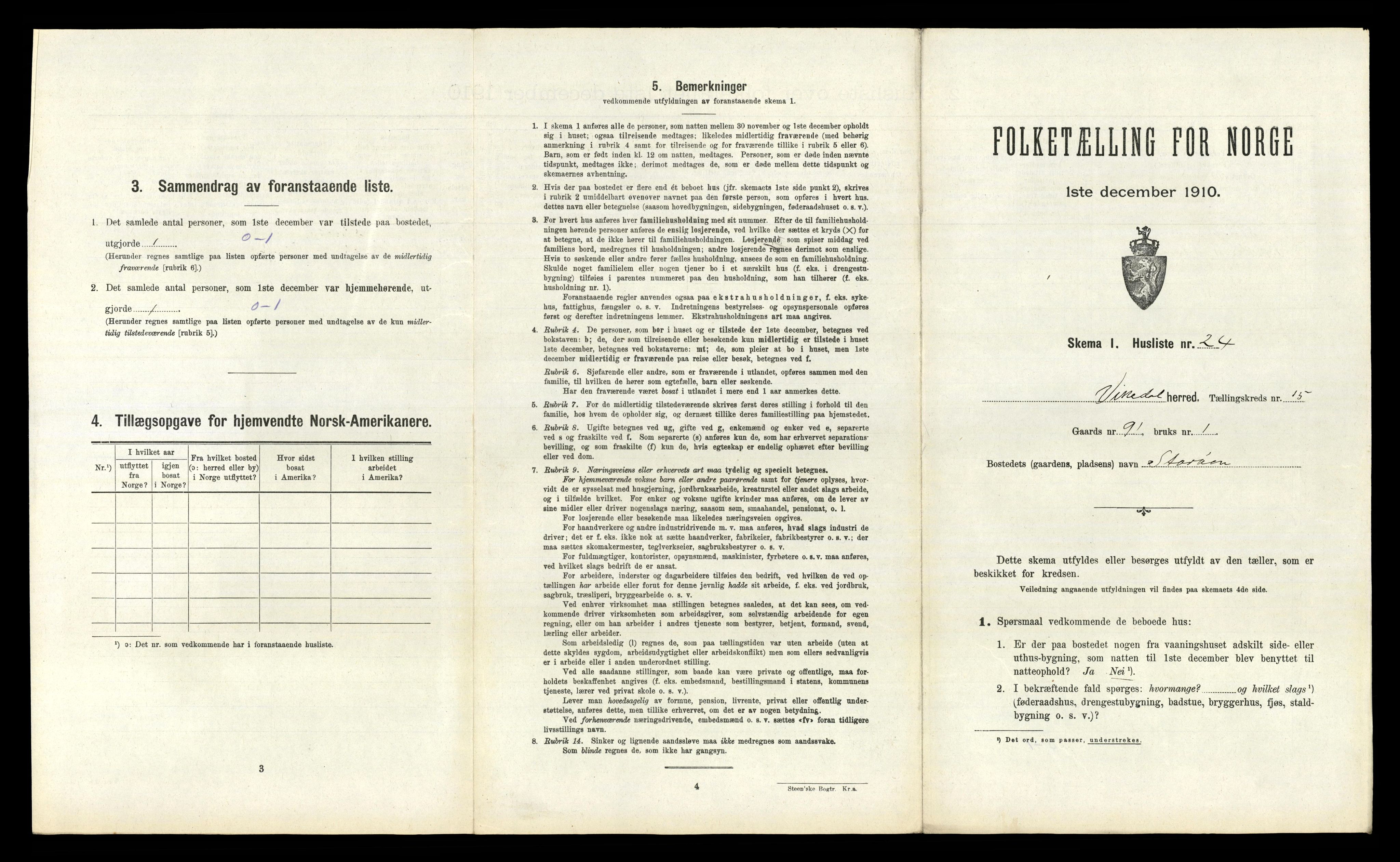 RA, 1910 census for Vikedal, 1910, p. 977