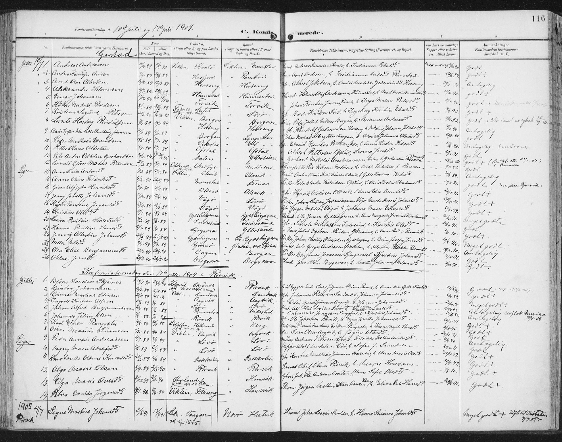 Ministerialprotokoller, klokkerbøker og fødselsregistre - Nord-Trøndelag, SAT/A-1458/786/L0688: Parish register (official) no. 786A04, 1899-1912, p. 116