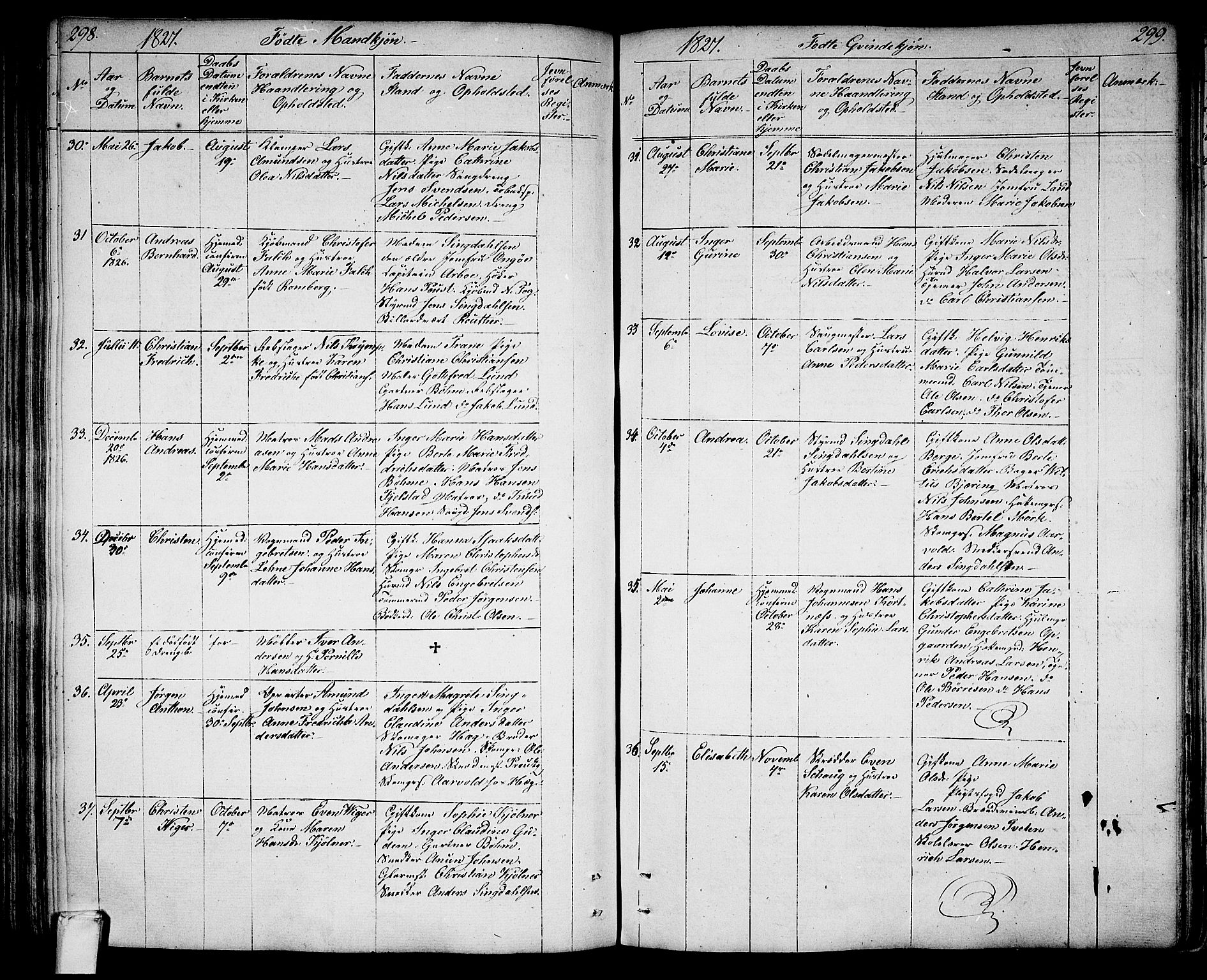 Larvik kirkebøker, AV/SAKO-A-352/G/Ga/L0002: Parish register (copy) no. I 2, 1807-1830, p. 298-299