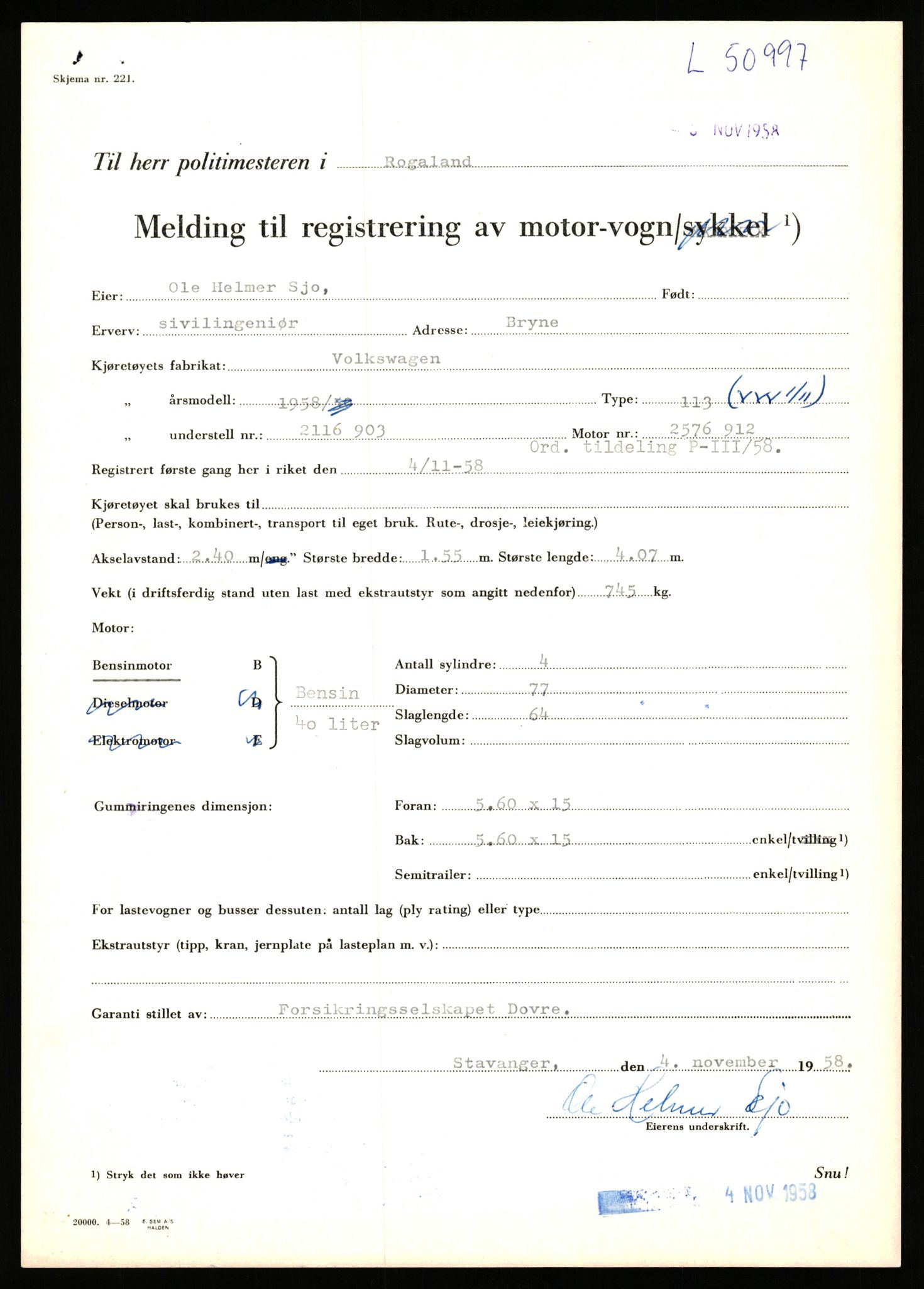 Stavanger trafikkstasjon, AV/SAST-A-101942/0/F/L0050: L-50600 - L-51299, 1930-1971, p. 1279