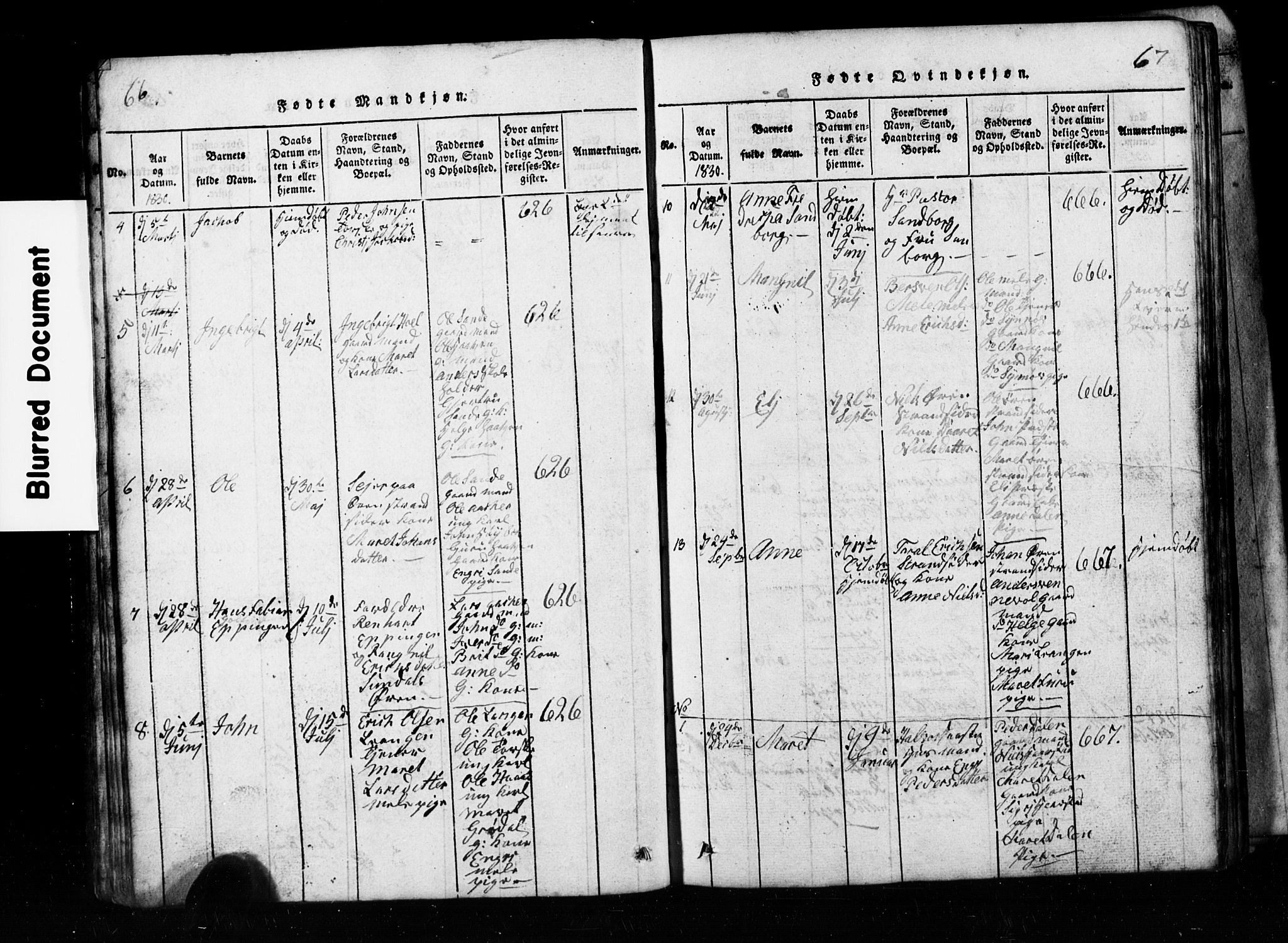 Ministerialprotokoller, klokkerbøker og fødselsregistre - Møre og Romsdal, AV/SAT-A-1454/590/L1016: Parish register (copy) no. 590C01, 1819-1838, p. 66-67