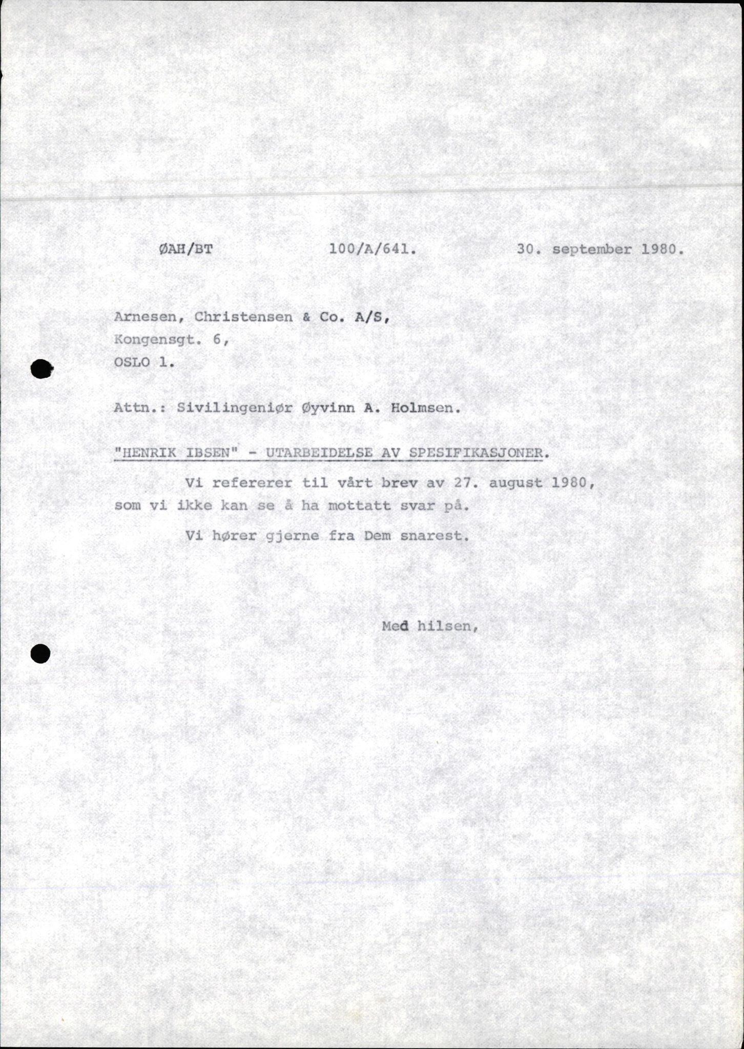 Pa 1503 - Stavanger Drilling AS, AV/SAST-A-101906/2/E/Ec/Eca/L0011: Sak og korrespondanse, 1980-1981