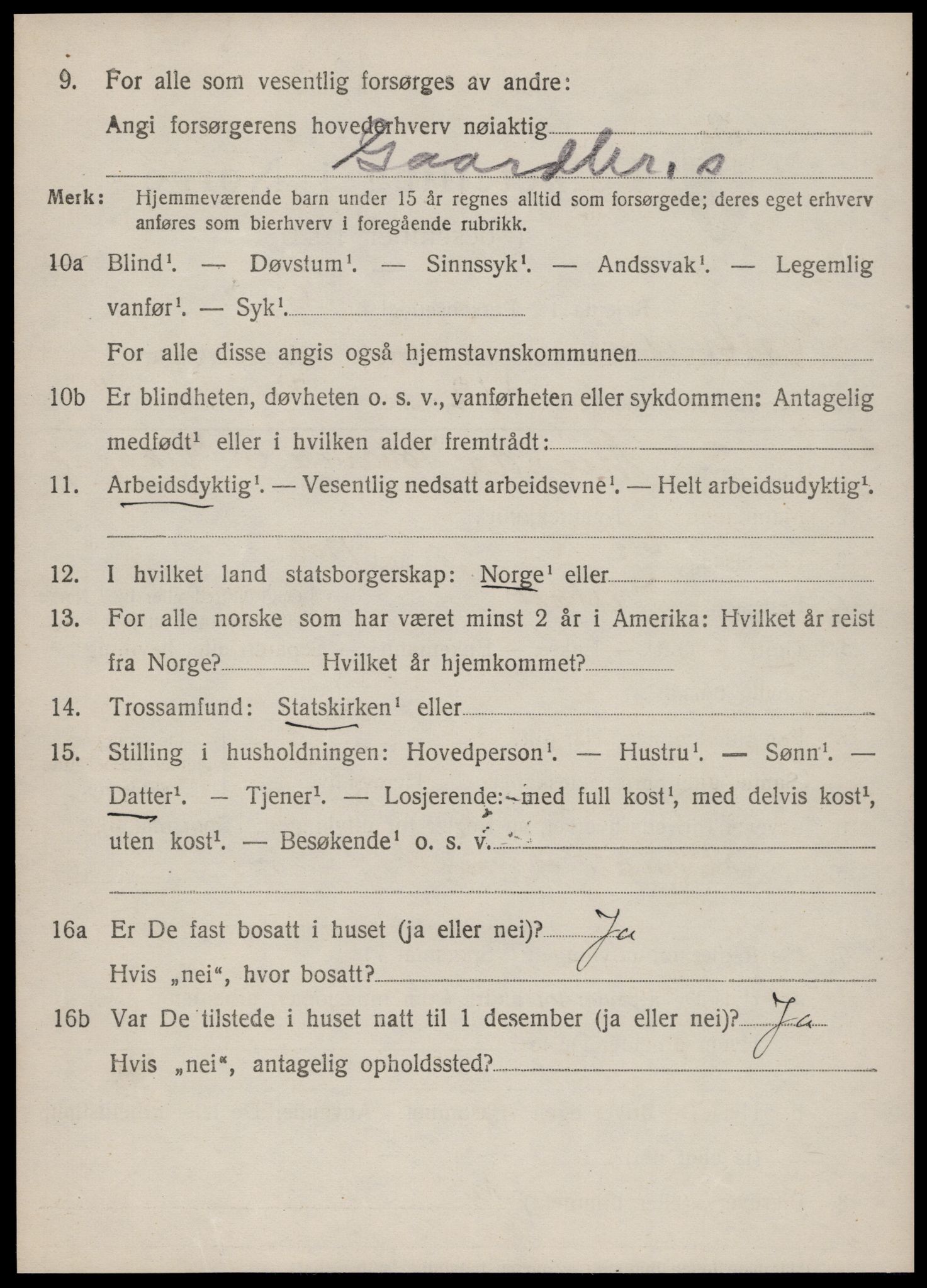 SAT, 1920 census for Vestnes, 1920, p. 1726